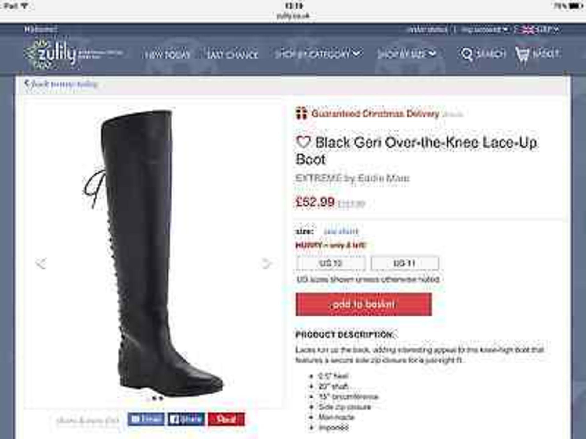 Extreme by Eddie Marc Black Over the Knee Geriatric Boot, Size 6, RRP £127.99 (New with box) - Image 4 of 4