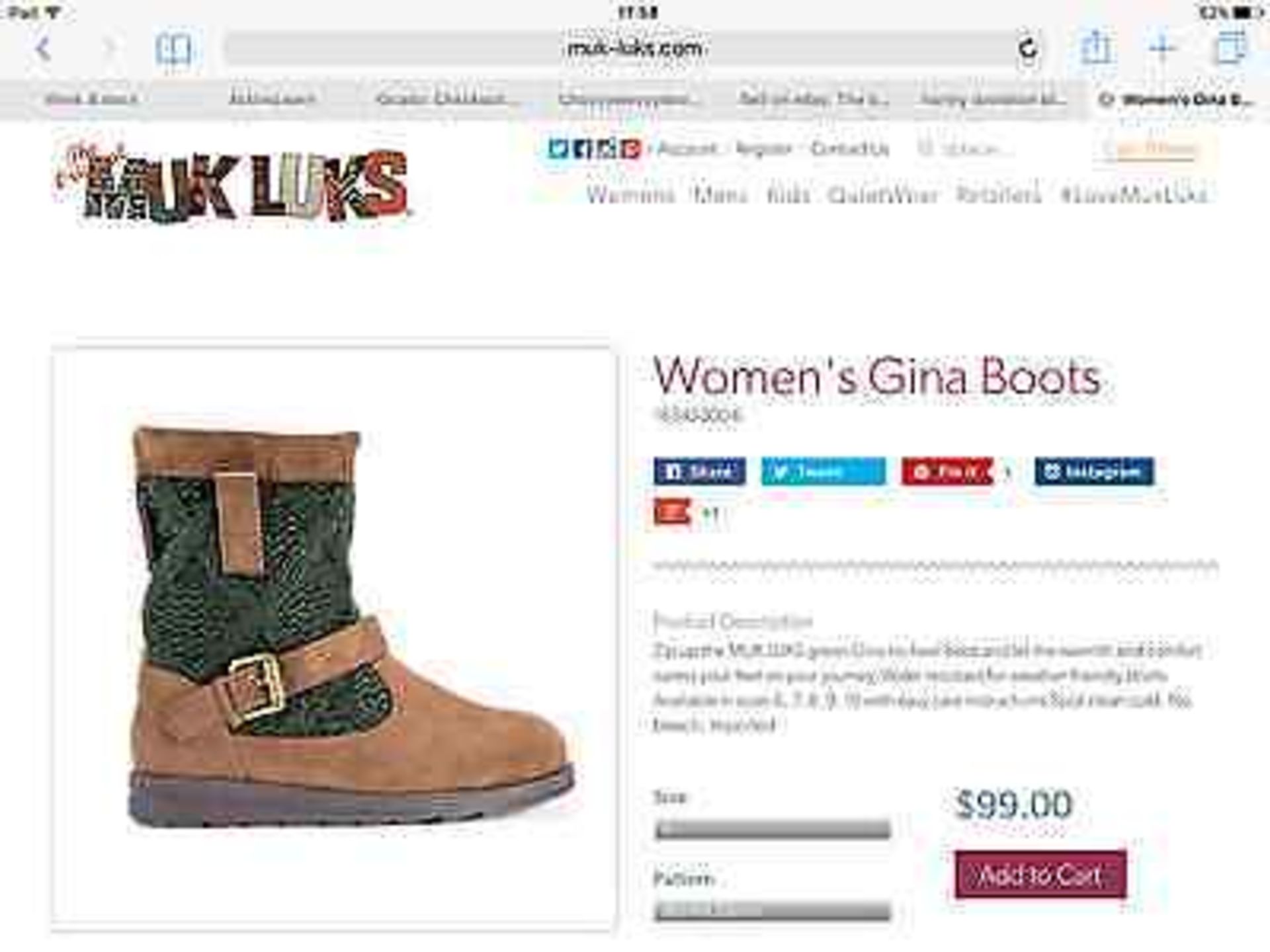 The Original Muk Luks Gina Boot, Size 5, RRP $99 (New without box)