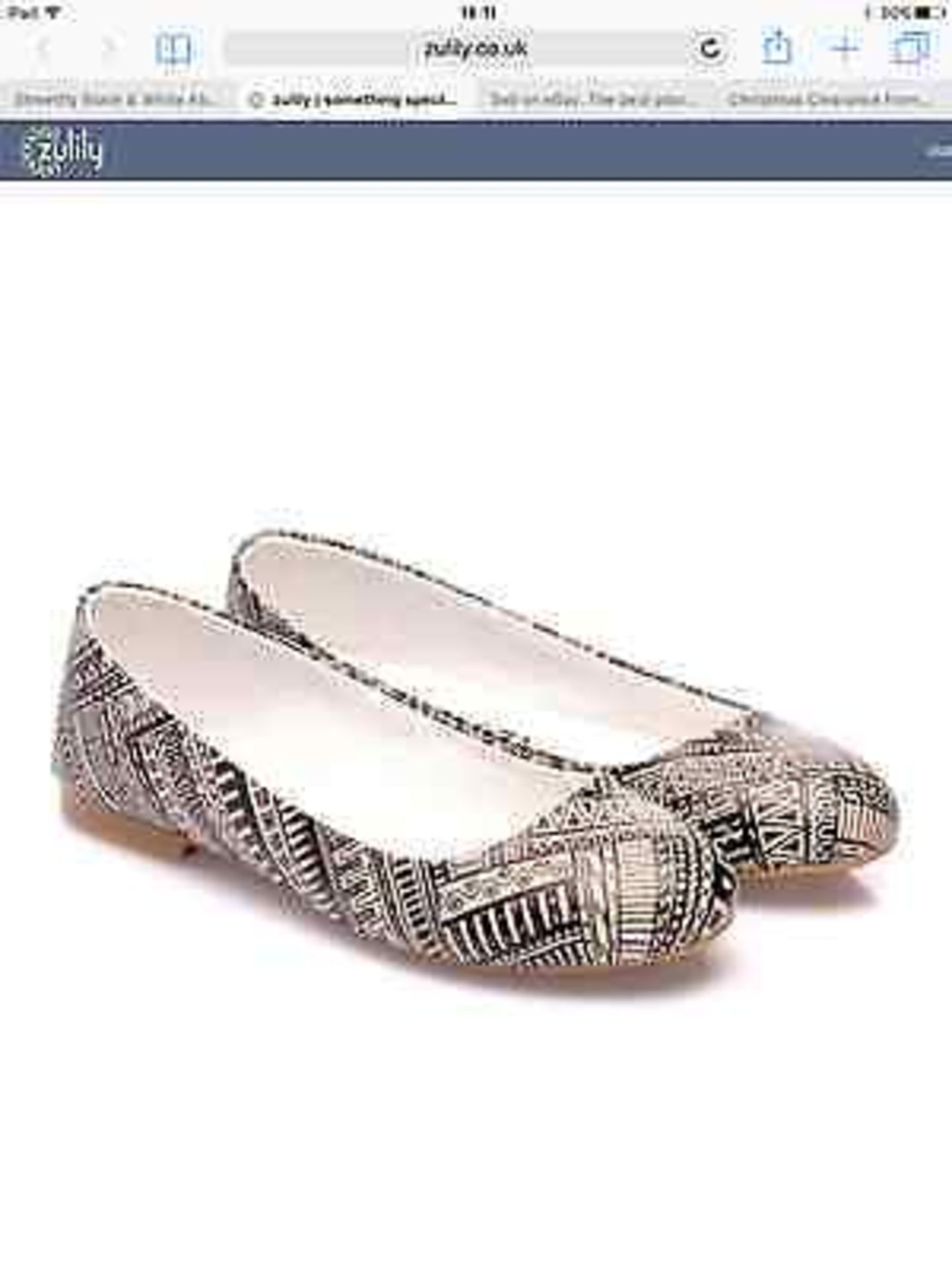 Streetfly Black & White Abstract Ballet Flat, Size UUe 41, RRP £112.99 (New with box)