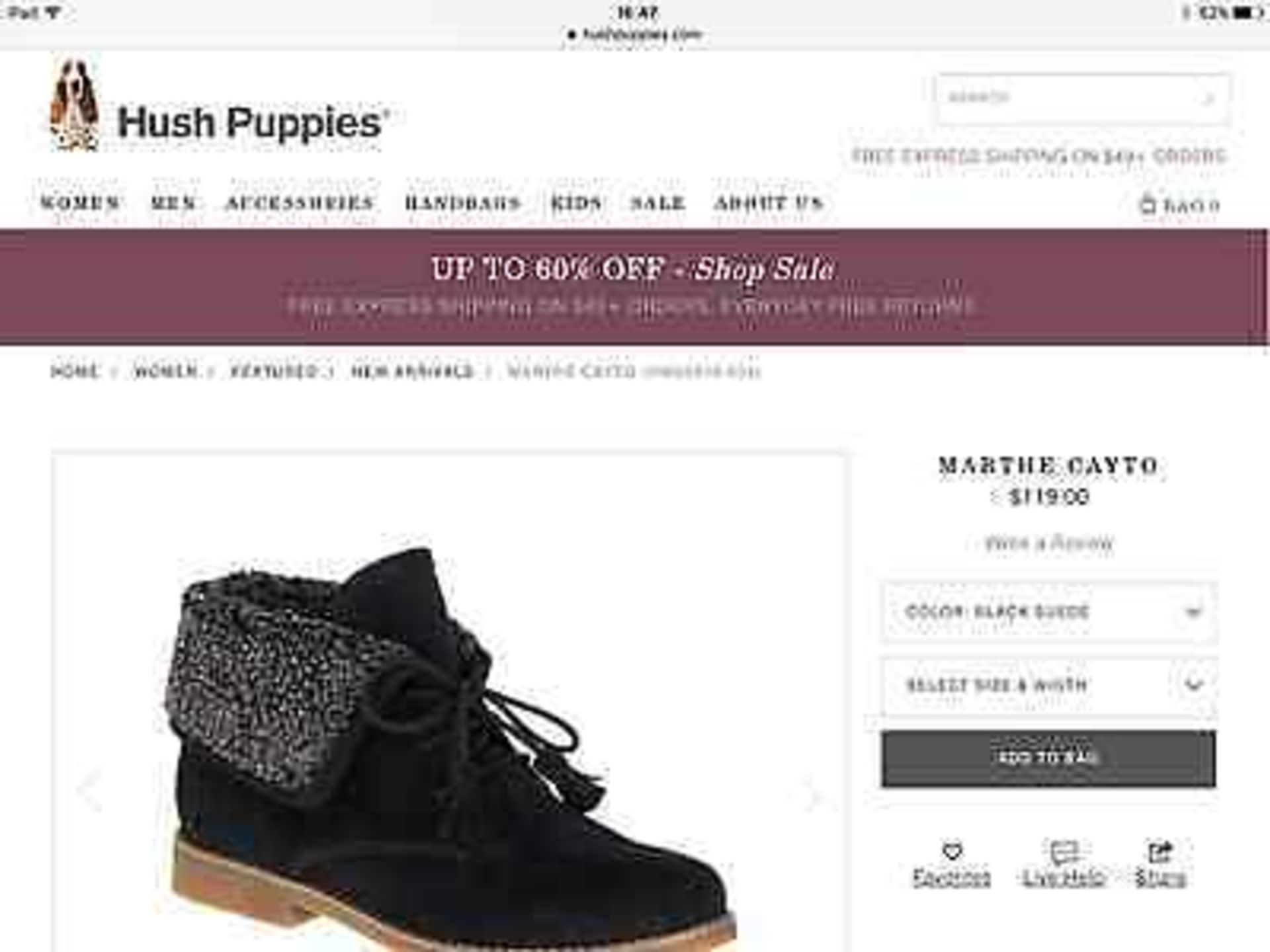 Hush Puppies Black Suede Martha Cayto Ankle Boot, Size UK 7, RRP £100 (New with box) - Image 3 of 12