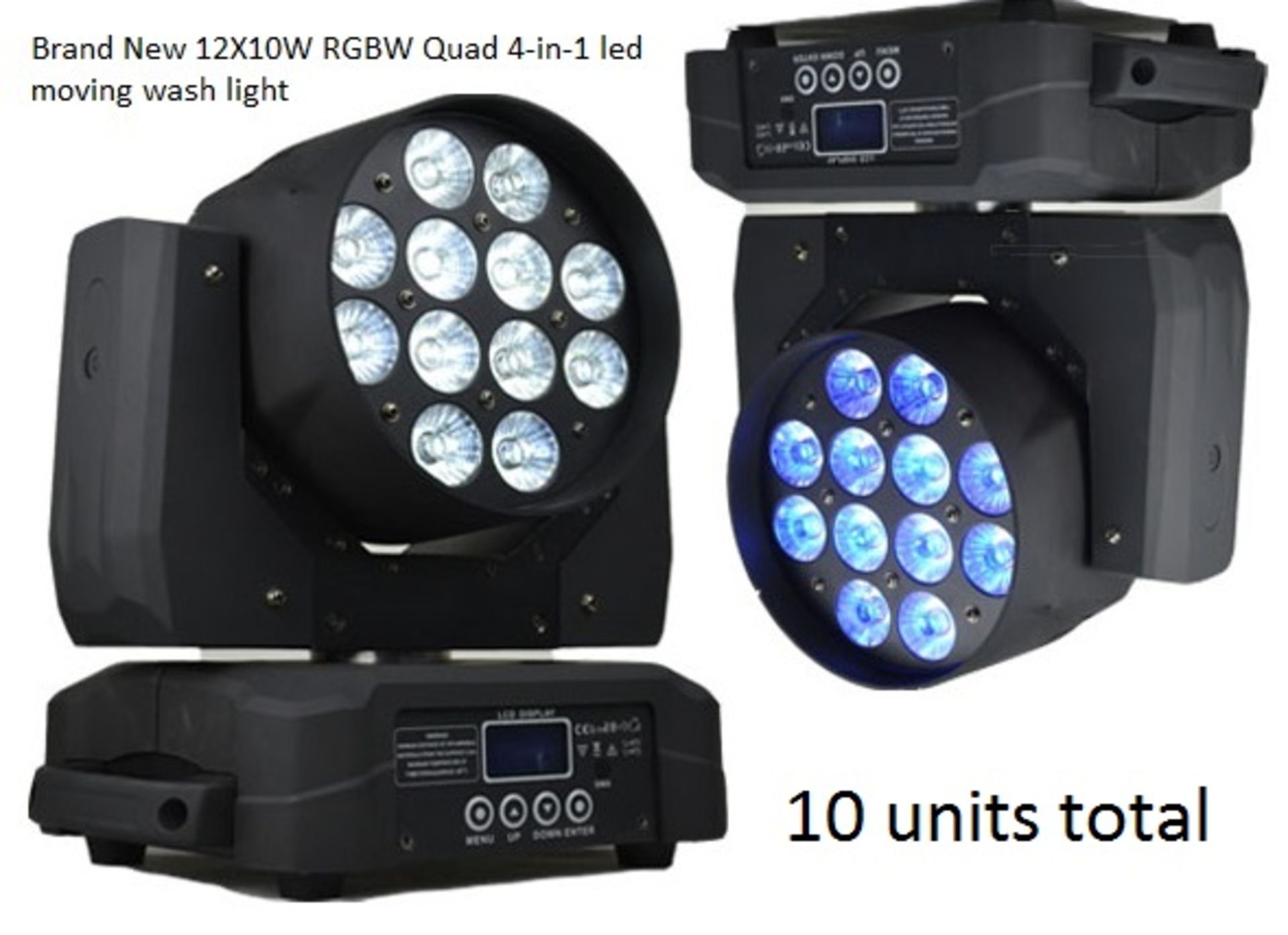 Job Lot Of Led Moving Head Lights Brand New 12X10W Rgbw Quad 4-In-1 Led Moving Wash Light Collection