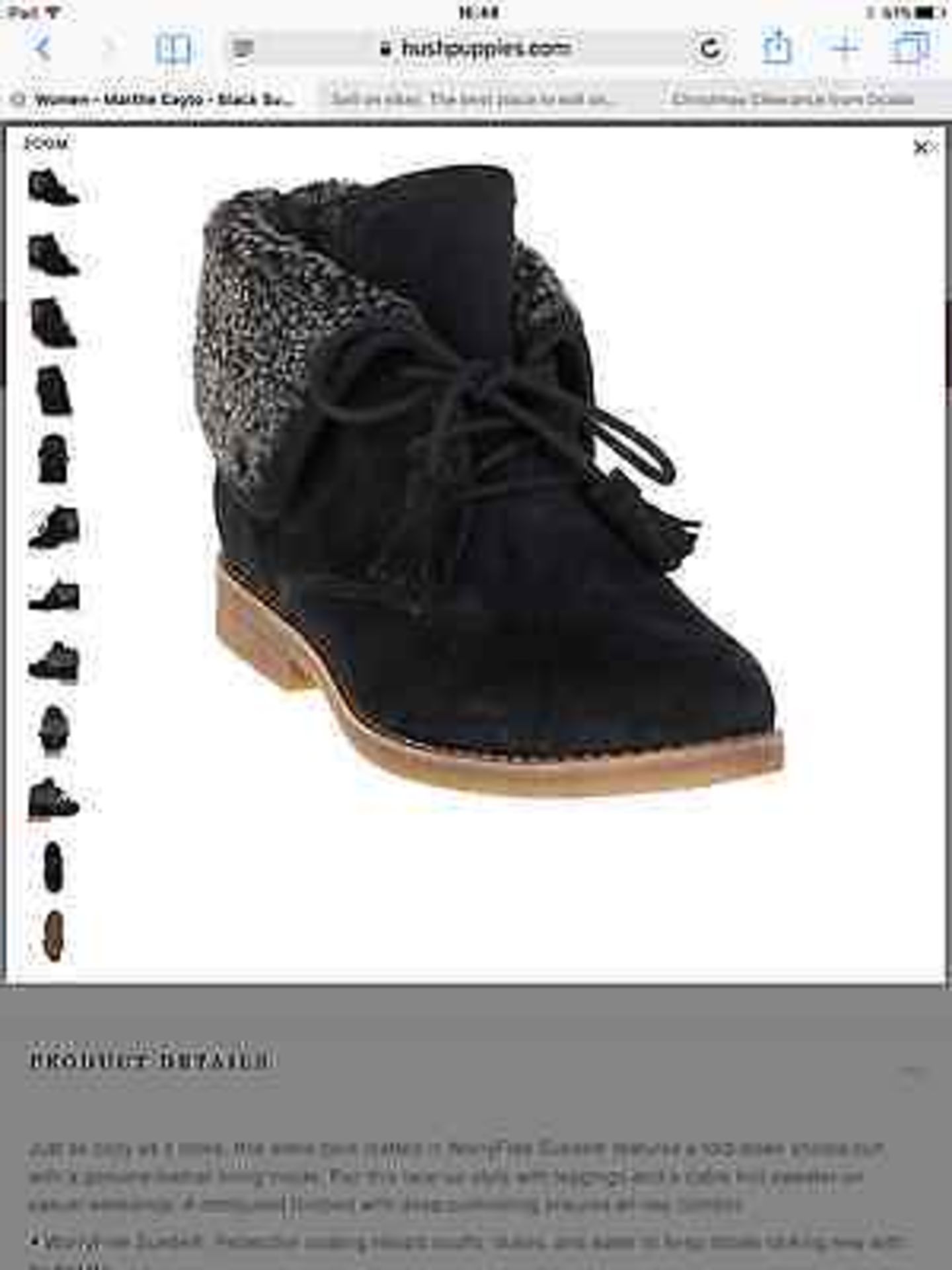Hush Puppies Black Suede Martha Cayto Ankle Boot, Size UK 7, RRP £100 (New with box) [Ref: ] - Image 5 of 12