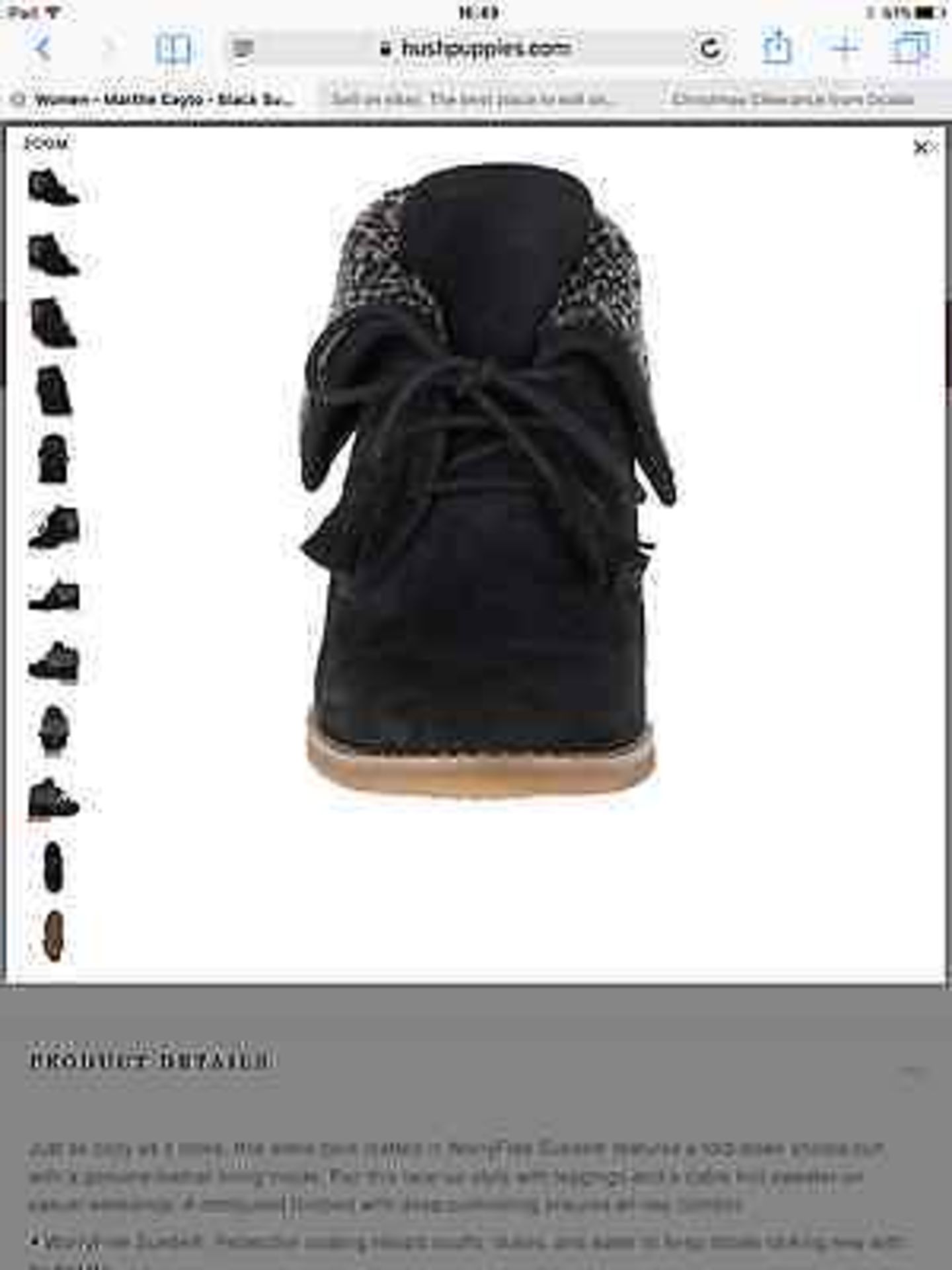 Hush Puppies Black Suede Martha Cayto Ankle Boot, Size UK 7, RRP £100 (New with box) [Ref: ] - Image 6 of 12