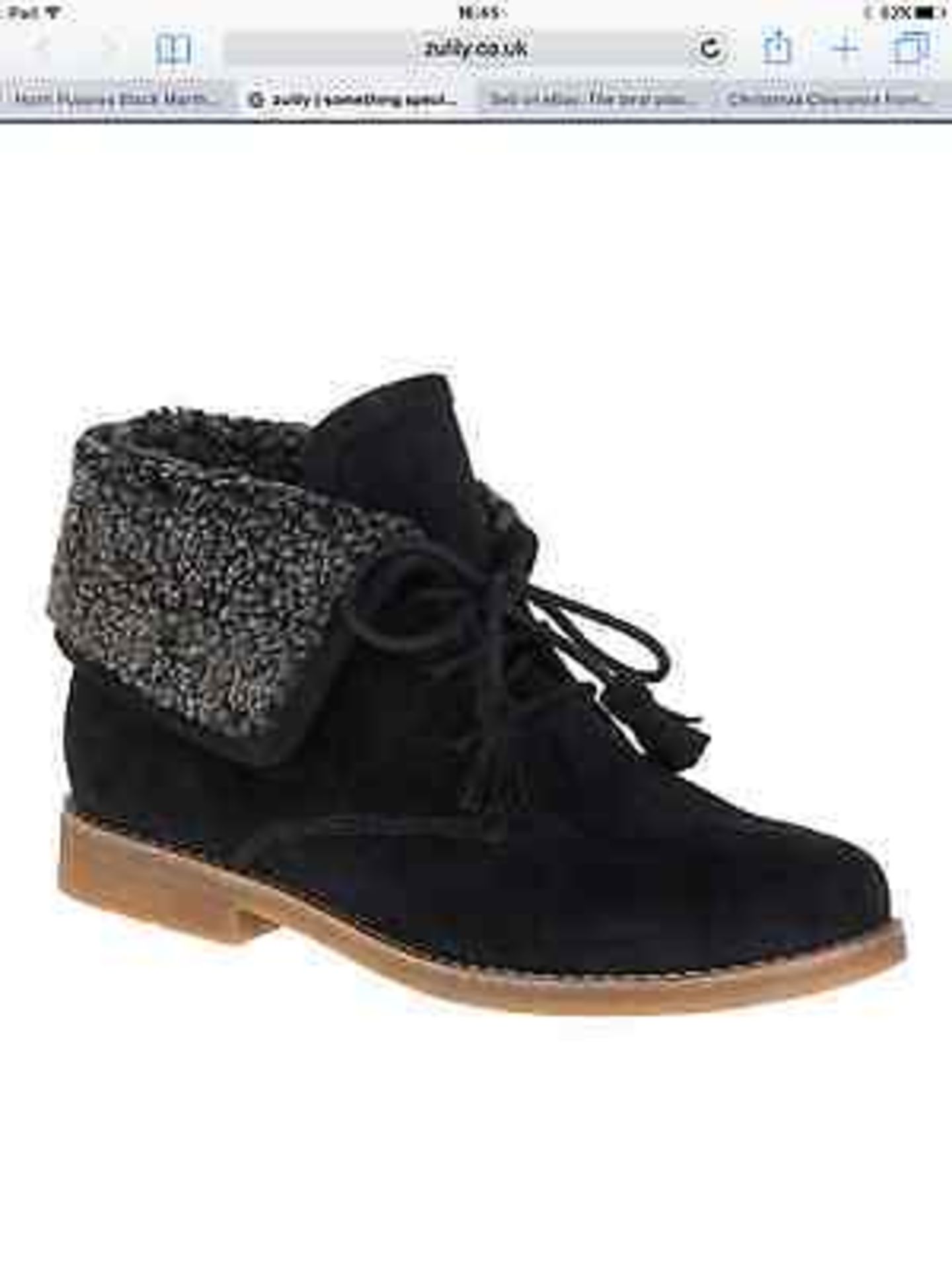 Hush Puppies Black Suede Martha Cayto Ankle Boot, Size UK 7, RRP £100 (New with box) [Ref: ]