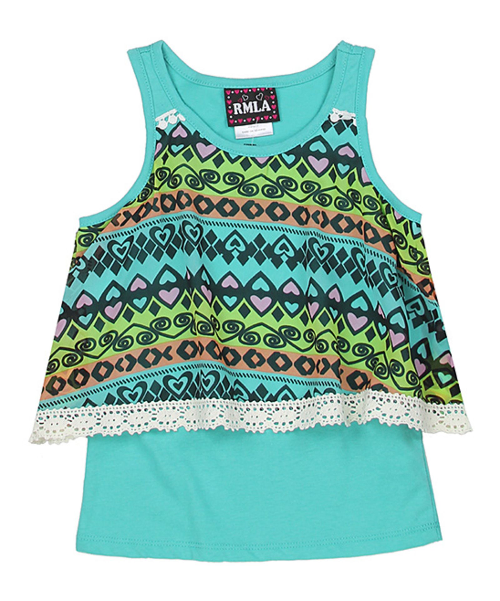 Sea Foam Geometric Layer Tank - Girls (Us Size: 10 Yrs) [Ref: 37854005]