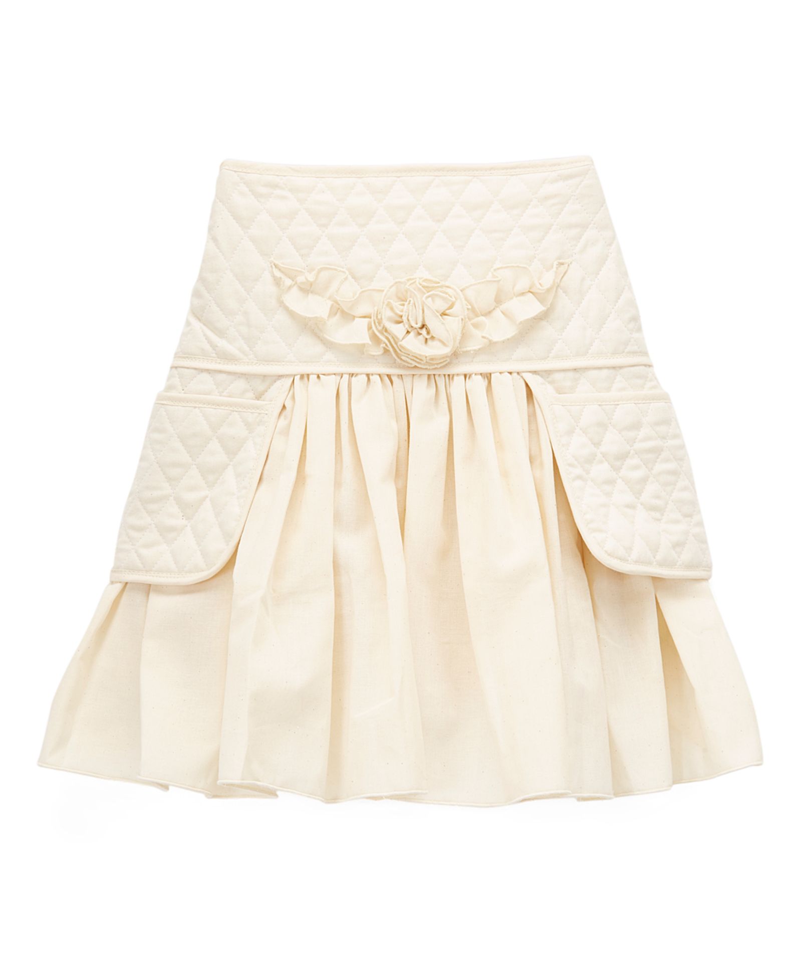 Little Miss Fashion Ivory Quilt-Accent A-Line Skirt - Infant, Toddler & Girls (Us Size: 12 Yrs) [