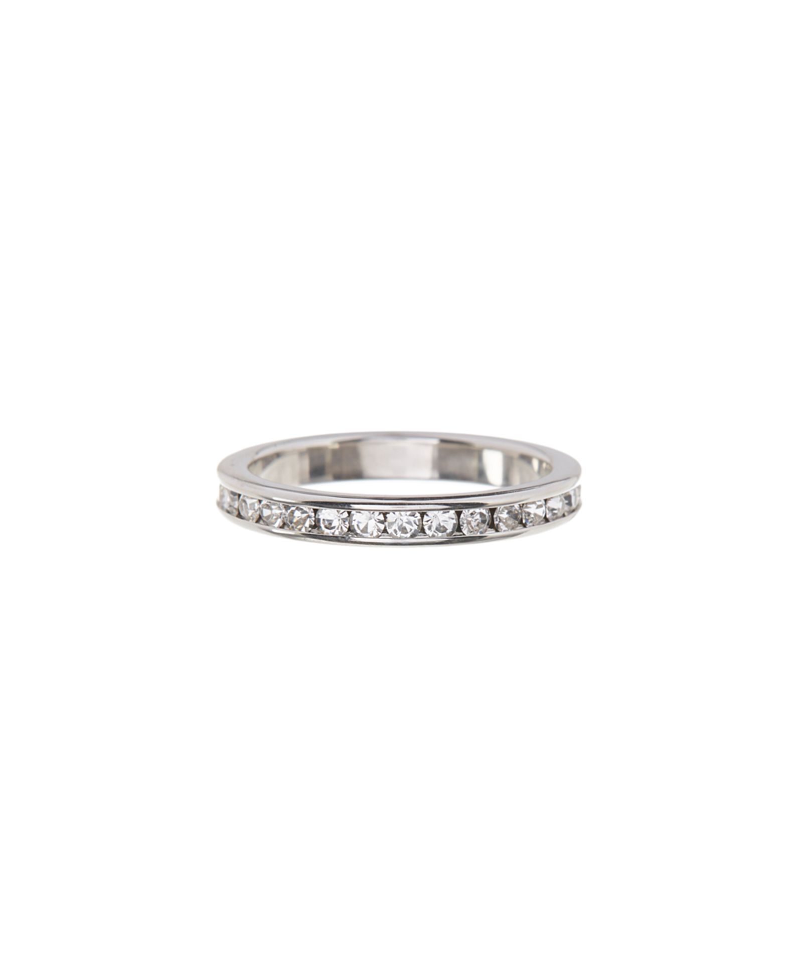Swarovski® Crystal & Silvertone Channel Ring (Us Size: 10) [Ref: 37777867]