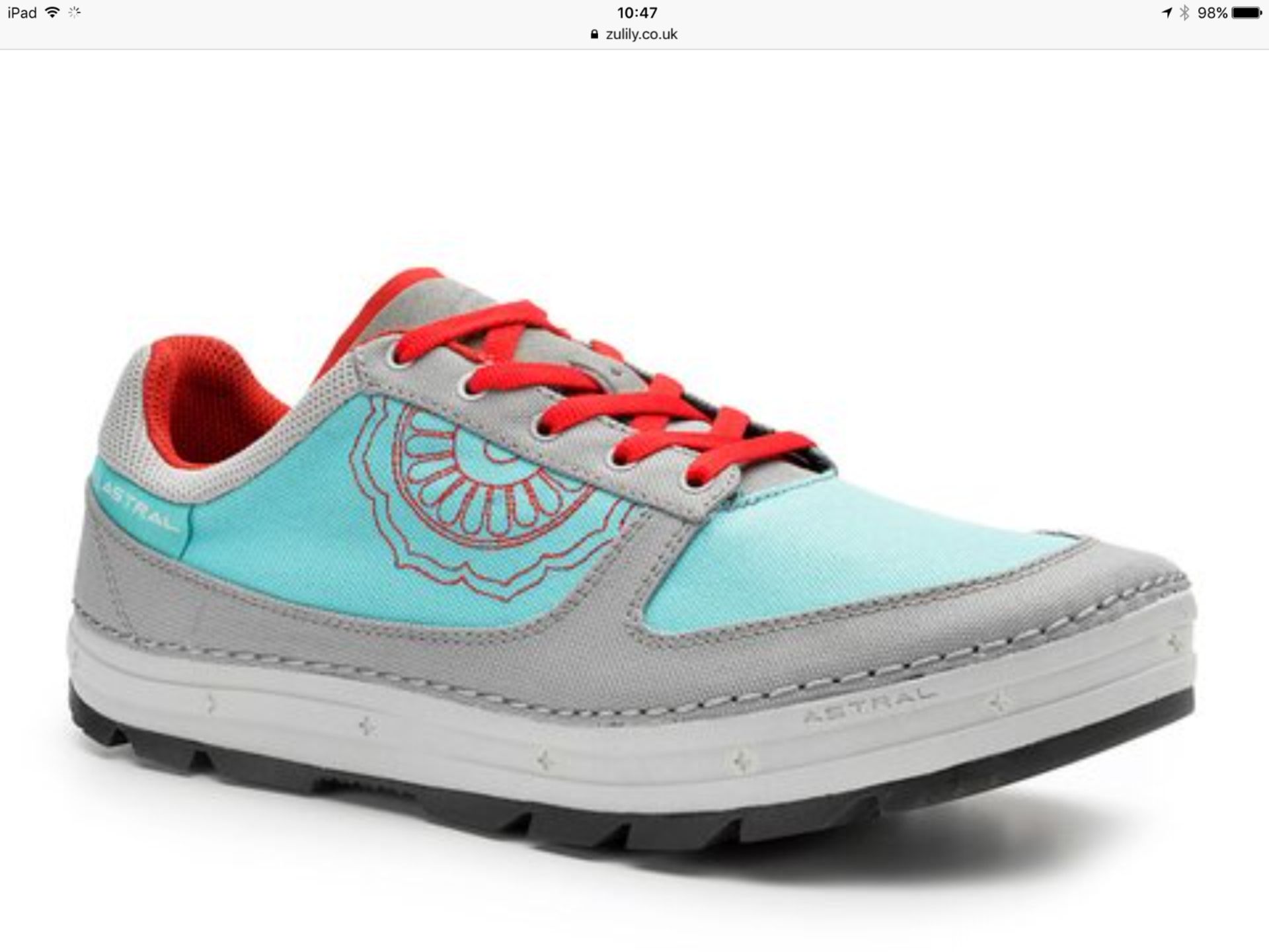 ASTRAL Turquoise & Granite Grey Tinker Sneaker, Size UK 8.5 (New with box) [Ref: 43759909]