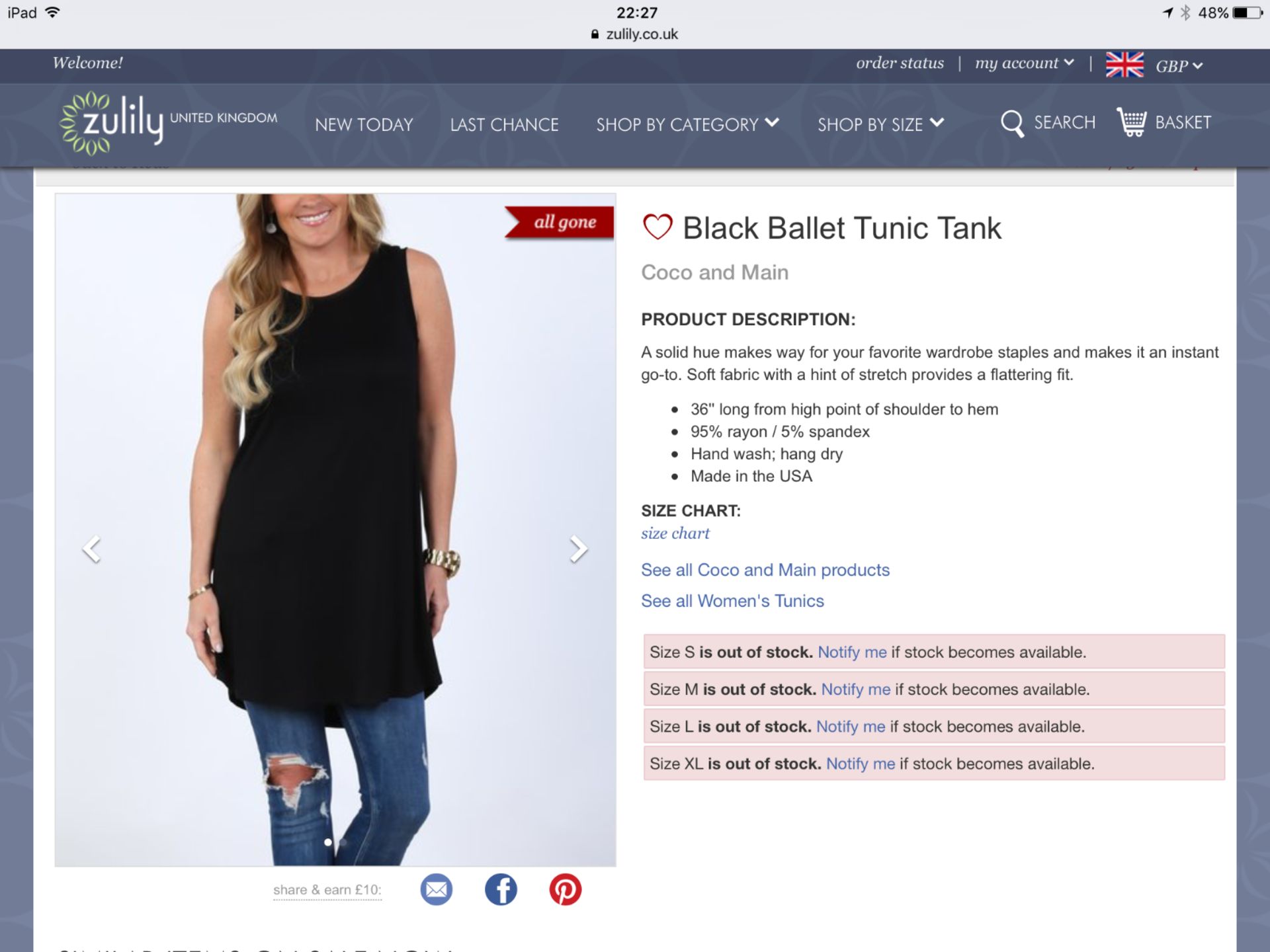 Coco And Main Black Ballet Tunic Top, Size Large (New With Tags) [Ref: 47391610-] - Image 3 of 4