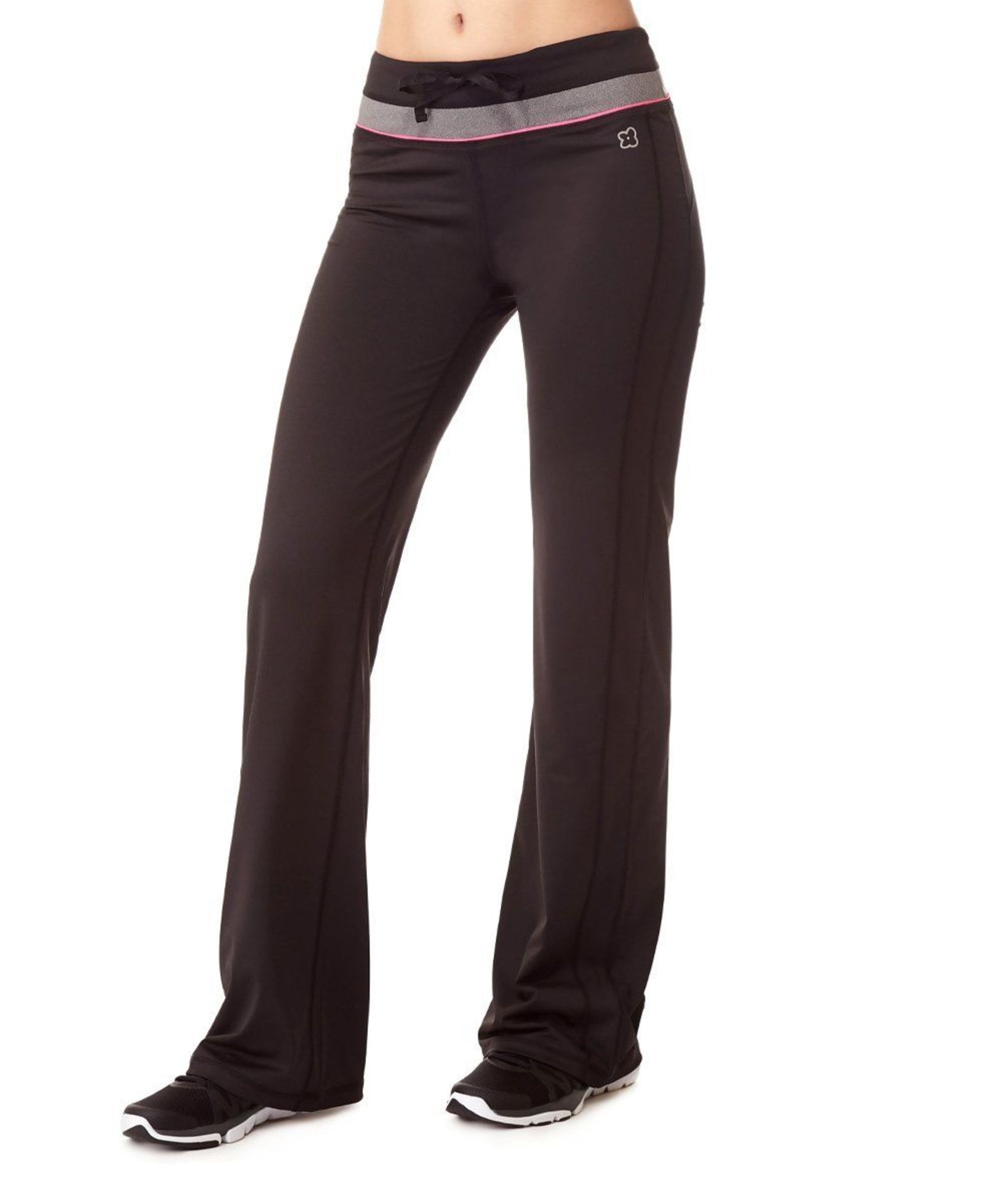 Central Park Active Neon Fushia & Black Yoga Pants (Us Size 12:Uk Size 16) (New With Tags) [Ref: