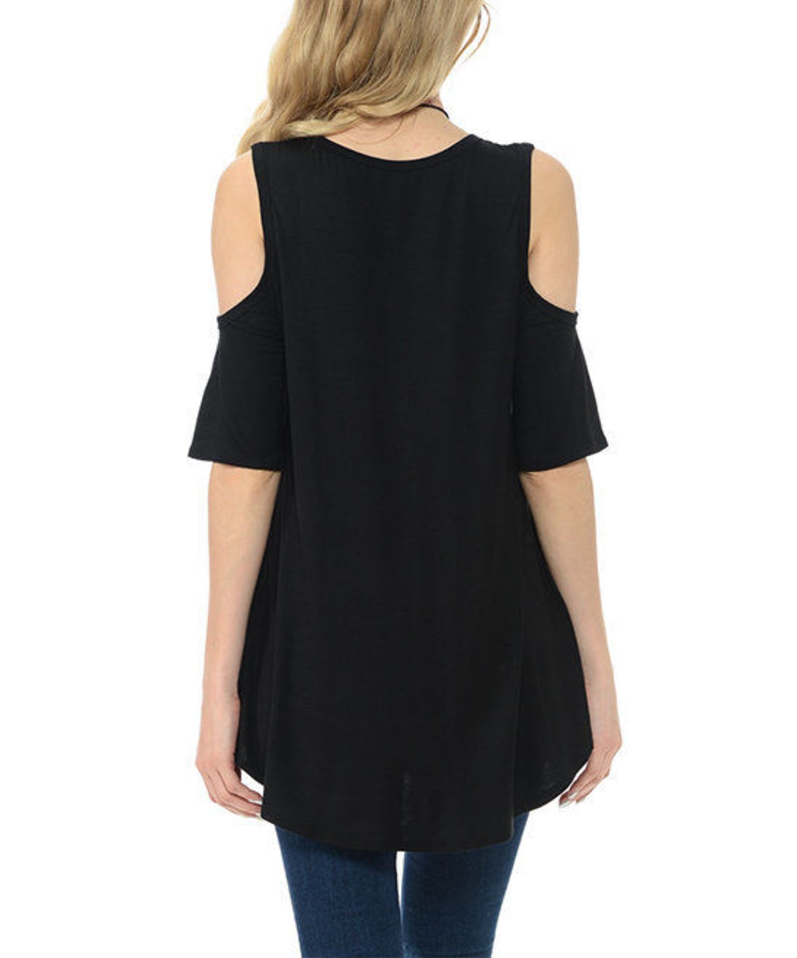 Cool Melon Black Cold-Shoulder Top (Us 18/Uk 22/Eu 50) (New With Tags) [Ref: 46366634-T-54] - Image 2 of 3