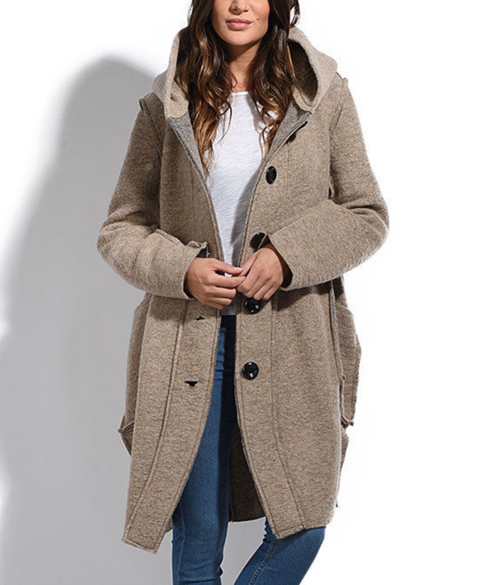 Everest Beige Wool-Blend Coat (Us 10/Uk 14/Eu 42) (New With Tags) [Ref: 42651528--H]