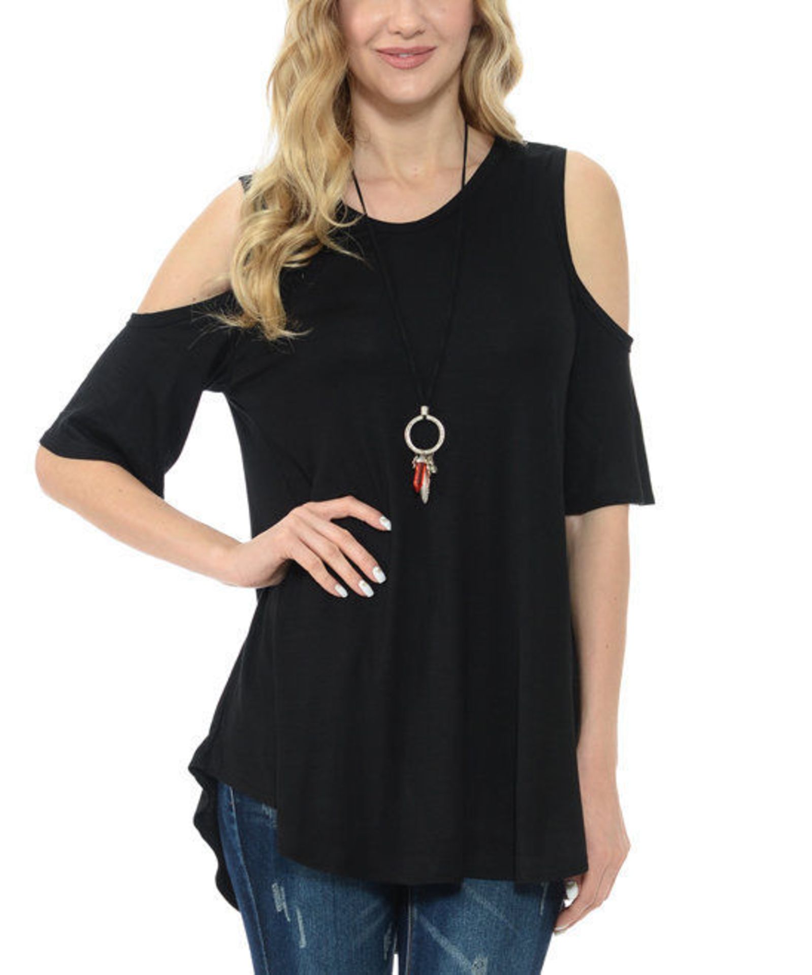 Cool Melon Black Cold-Shoulder Top (Us 18/Uk 22/Eu 50) (New With Tags) [Ref: 46366634-T-54] - Image 3 of 3
