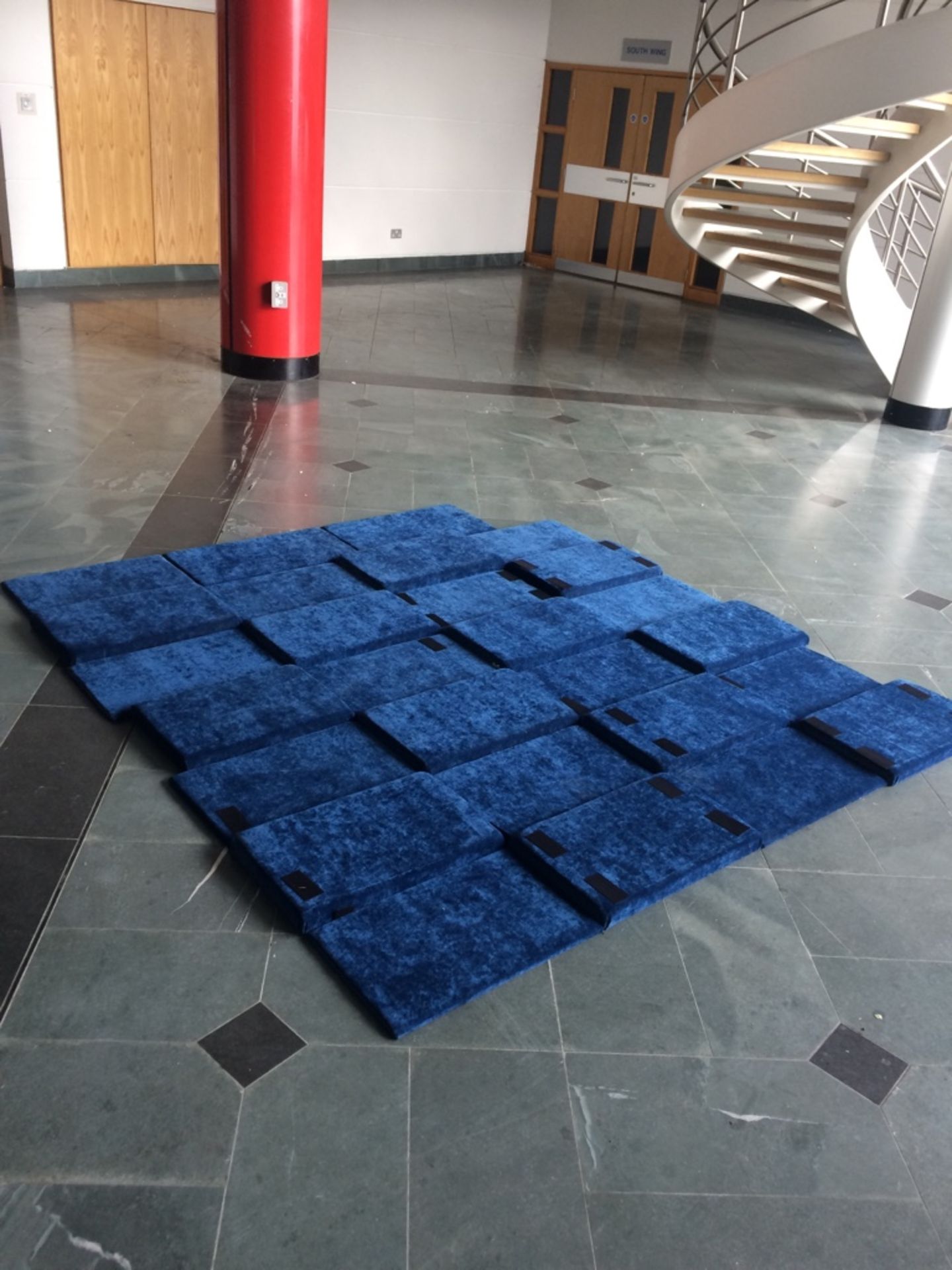 Velvet Wall Cladding Panels Previously Used On Entrance Hall Feature Wall Velcro Fixes To Any Wall