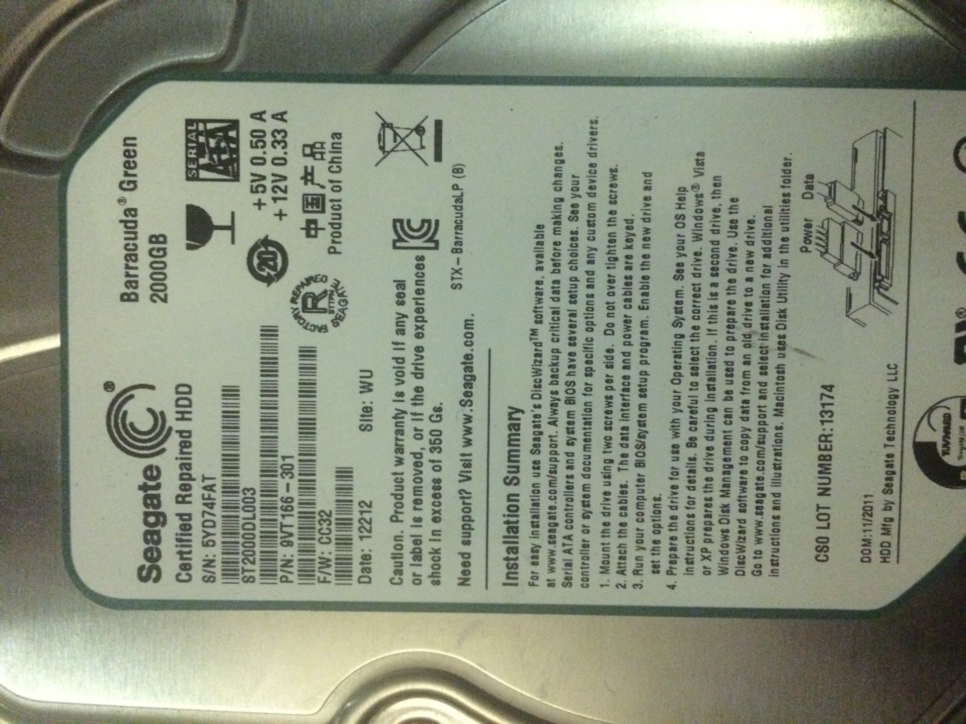 2000Gig / 2Tv Hard Drive - Image 2 of 4