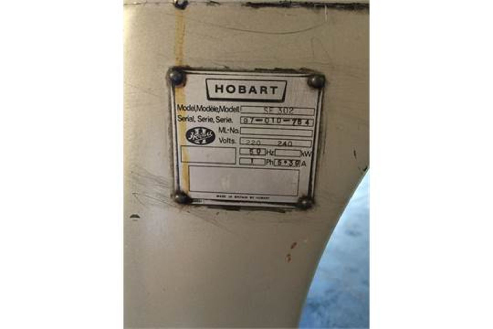 Bakery / Pizza / Industrial Food Mixer Hobart Se-320 240V Single Phase Mixer (Cost Just Over £14K) - Image 3 of 4