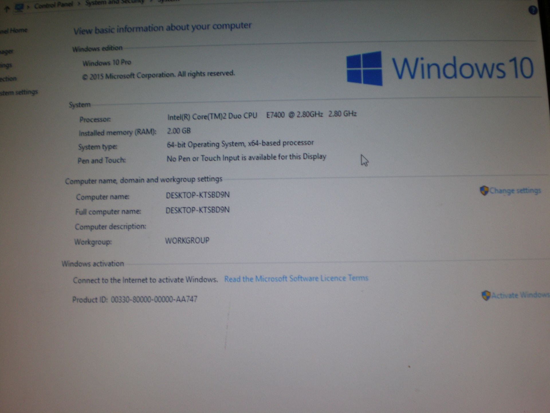 Pc Tower Unit Fresh Install Of Windows 10 2G / 2.80Ghz. Intel Core 2 Duo / 64 Bit Os