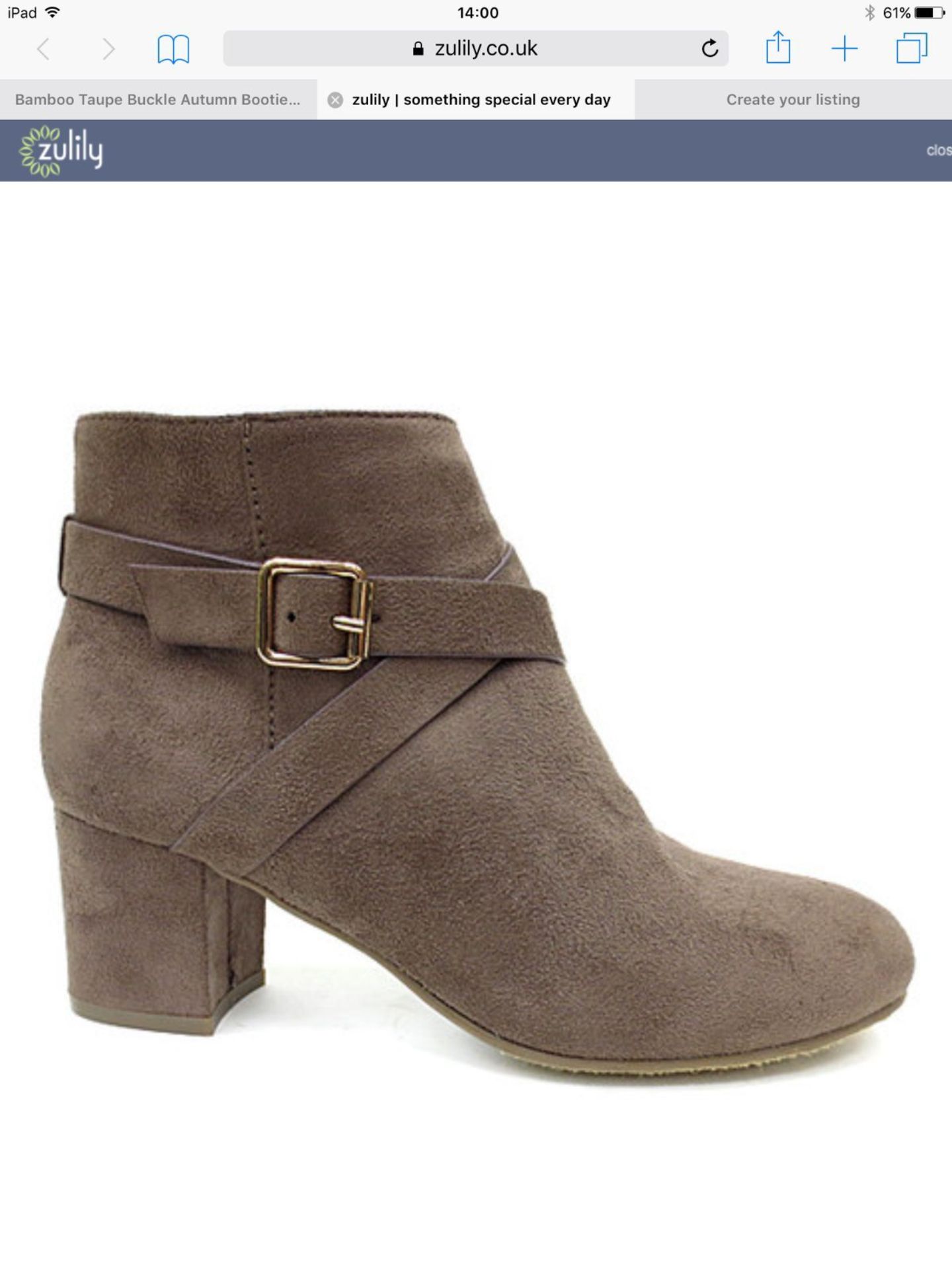 Bamboo Taupe Buckle Autumn Bootie, Size Eur 36, RRP £48.99 (New with box) [Ref: ]