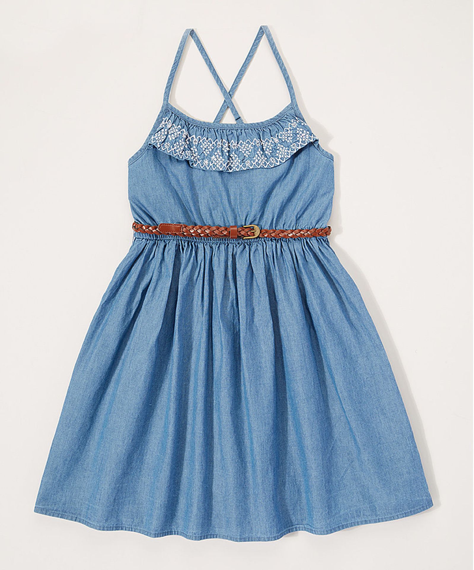 P.s from Aeropostale Blue Ruffle Dress (Age 6 years) (New with tags) [Ref: 45644154- T-110]