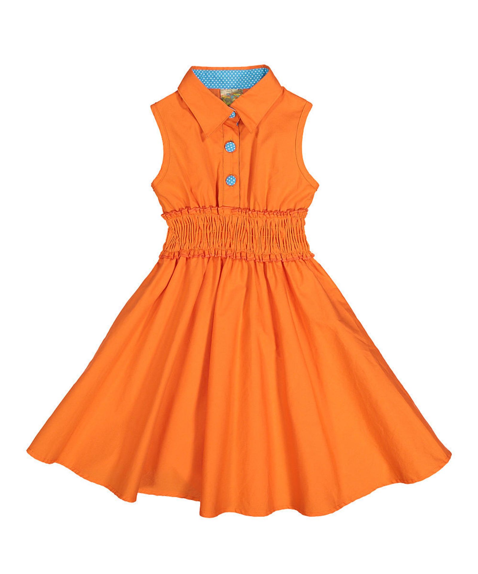 Maria Elena Orange & Blue Sleeveless Dress (Age 7-8 yrs) (New with tags) [Ref: 37893535- T-69]