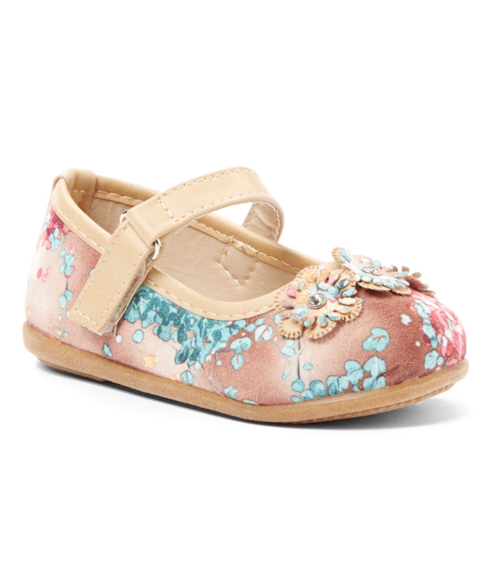 Zula Shoes, Beige Floral Mary Jane, US Toddler Size 6 (New with box) [Ref: 32485827]