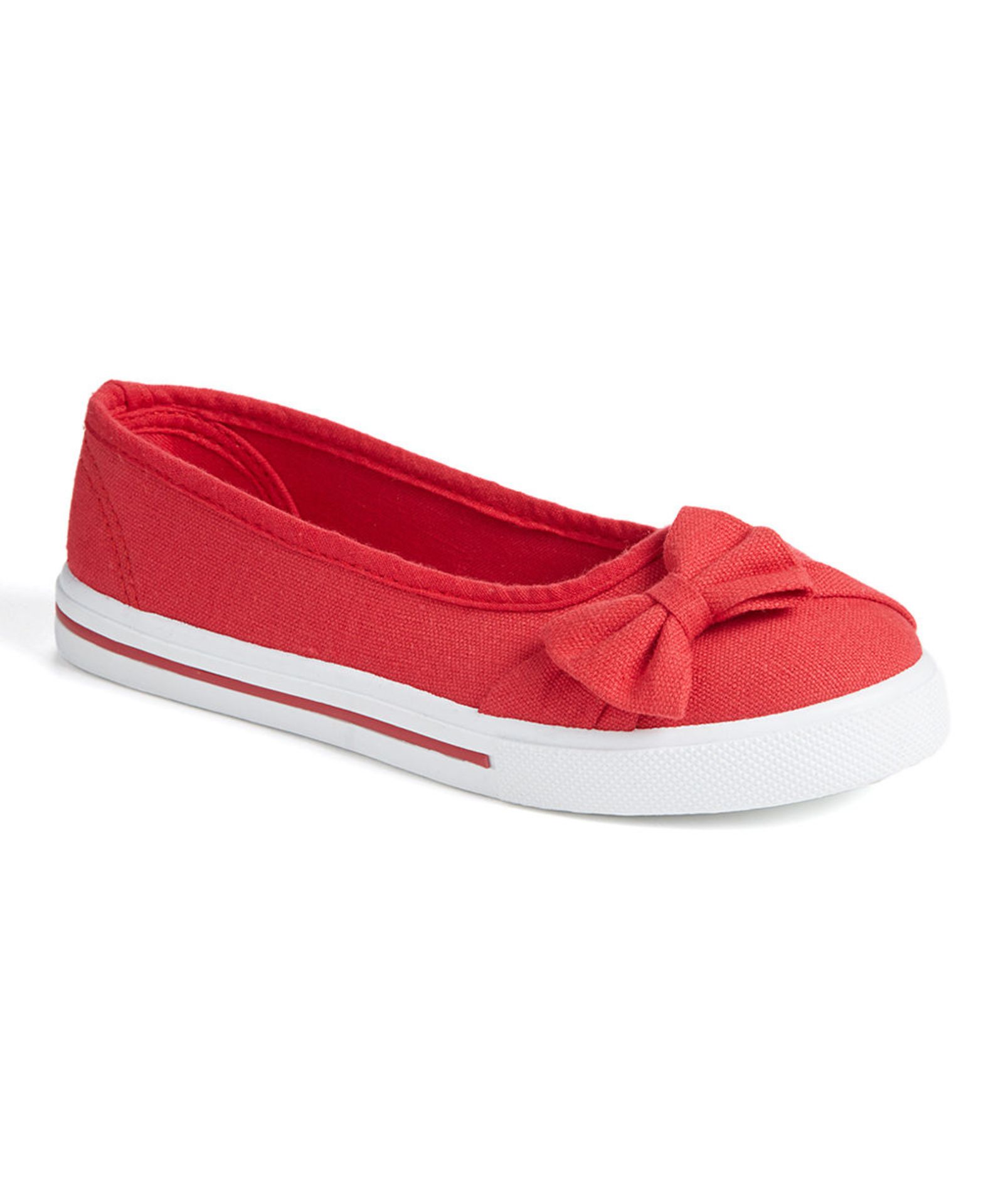 Ositos Shoes Red Asymmetrical Bow Slip-On Sneaker (Uk Size 12: Us Size 13) (New with box) [Ref: