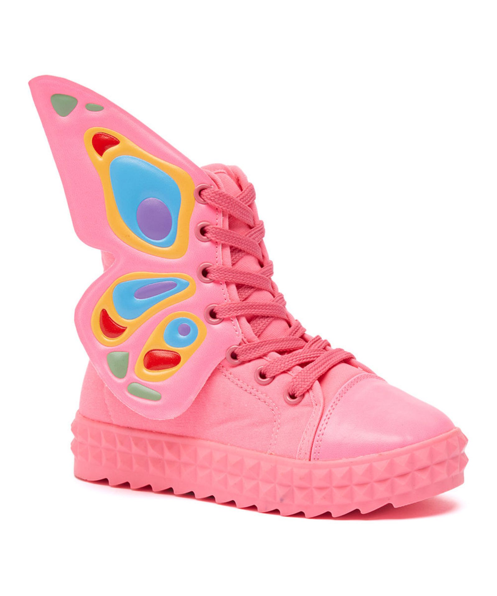 COCO Jumbo, Pink Butterfly Hi-Top Sneaker, US Toddler Size 7 (New with box) [Ref: 35107949]