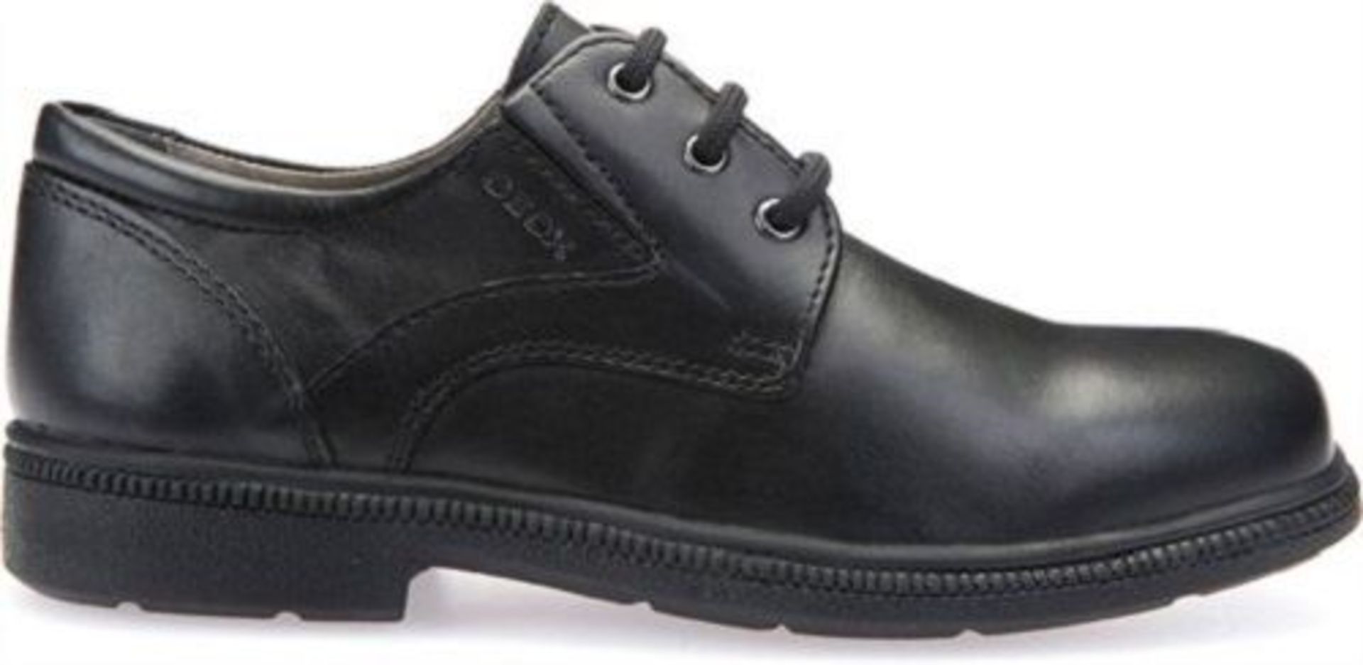 Geox, Kids Leather Uniform Shoes, Black, Size US 3.5/UK Size 2.5 (New with box) [Ref: ]