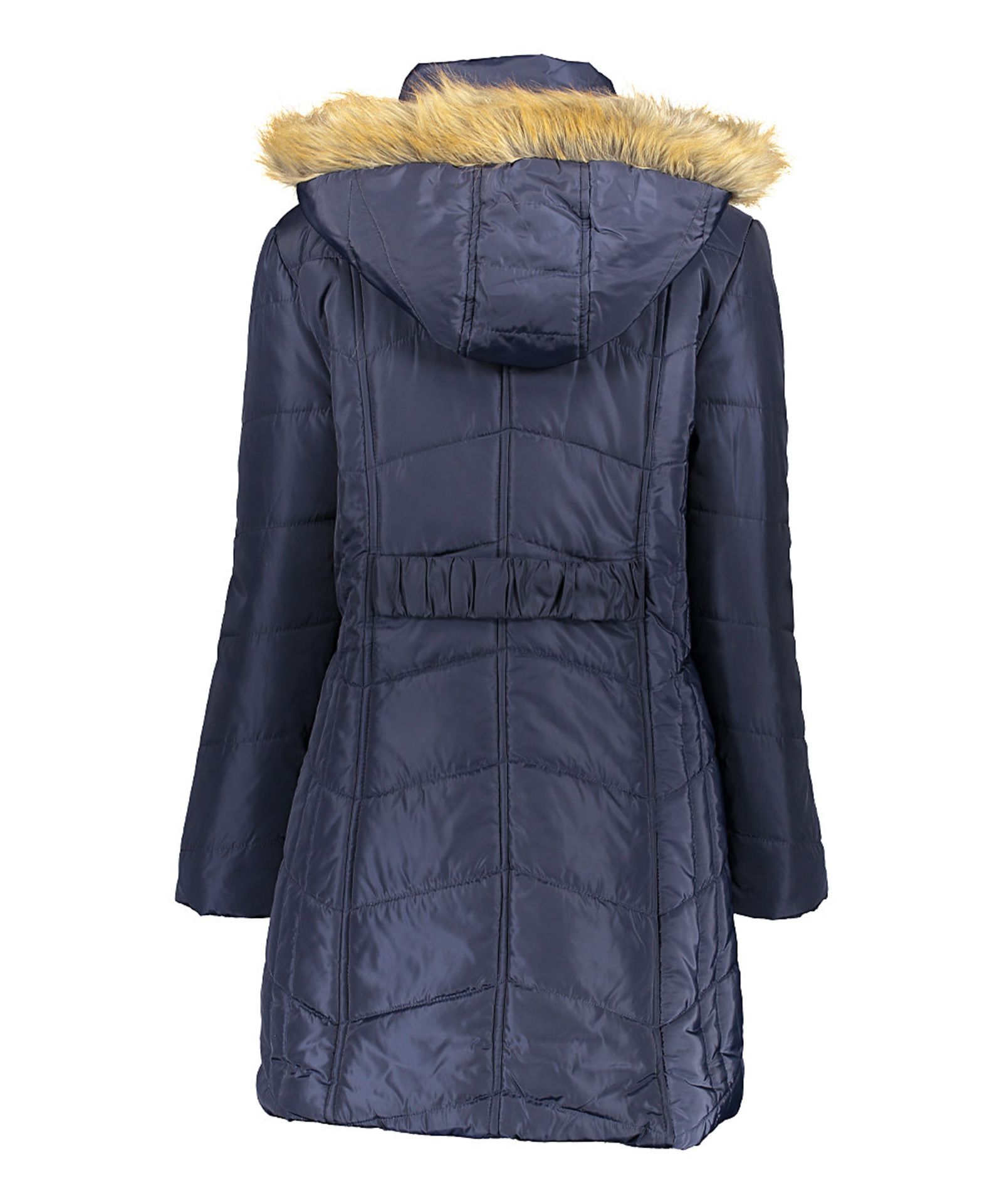 Lady von Hart Lady von Hart Navy Chevron Faux Fur Trim Hooded Puffer Coat - Plus Too (Us Size: - Image 2 of 3