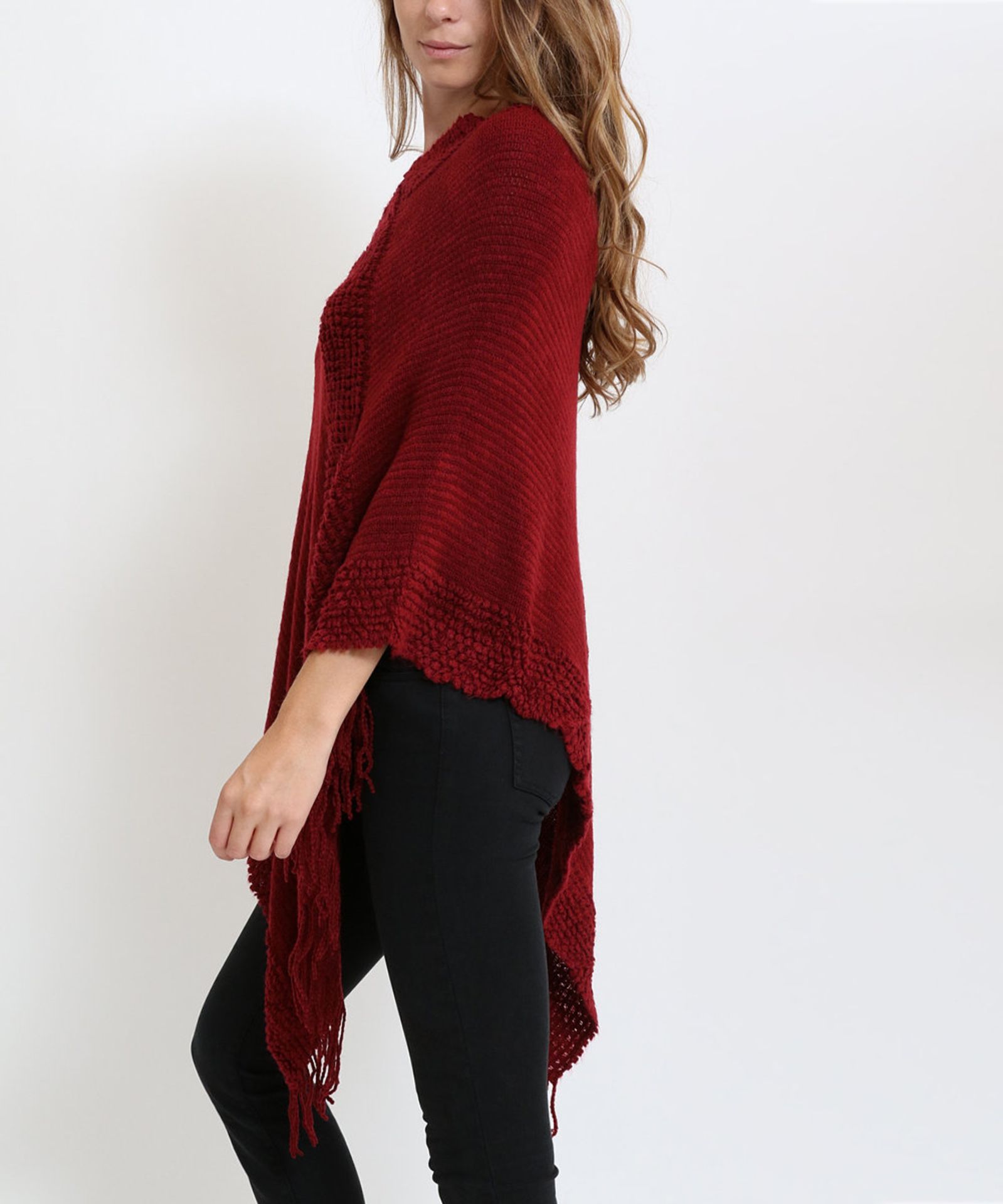 funkitribe Burgundy Cozy Poncho (Us Size: ONE SIZE) [Ref: 43003237] - Image 2 of 3