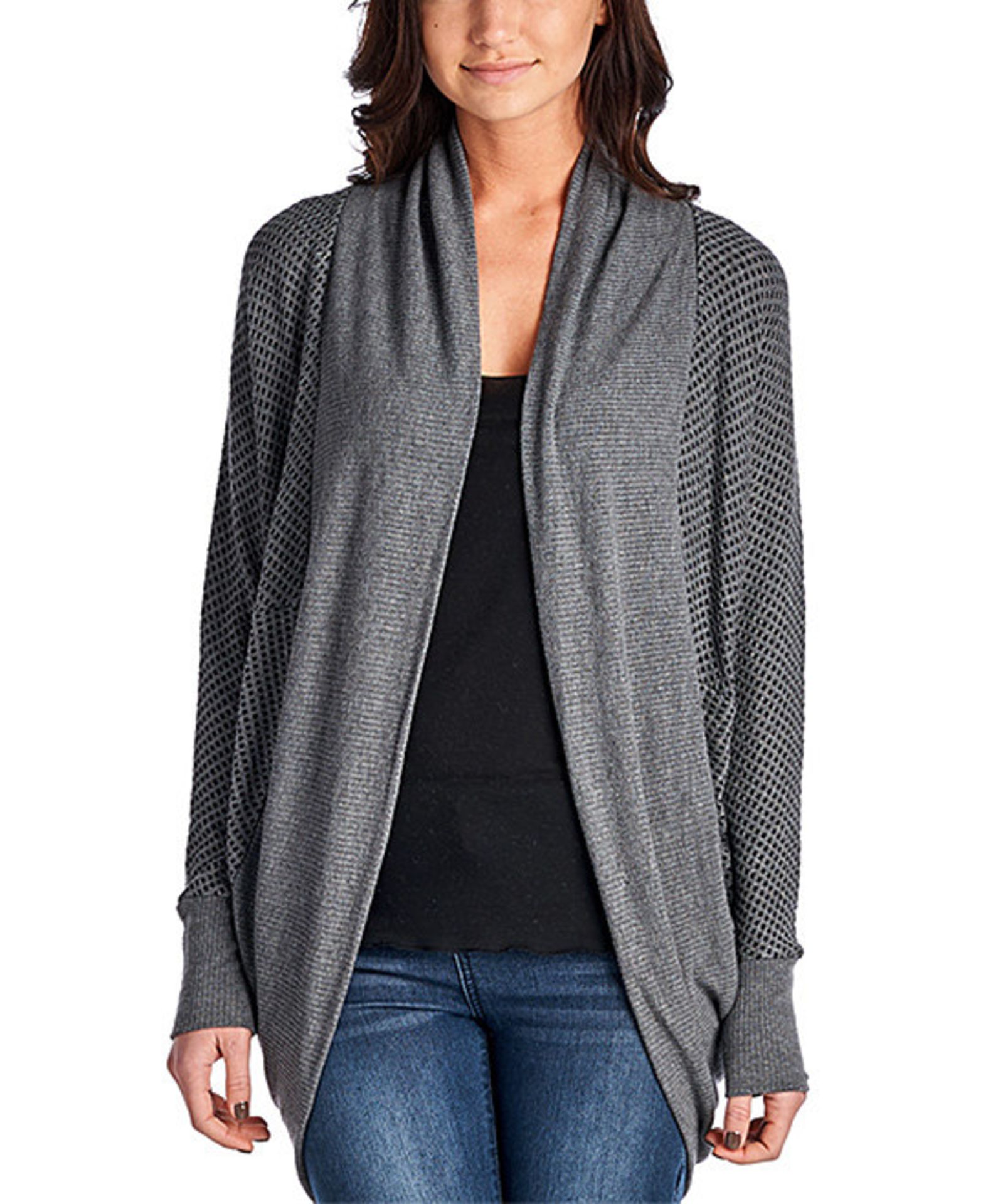 Valln Gray Knit Open Cardigan (Us Size: XS) [Ref: 33821279]