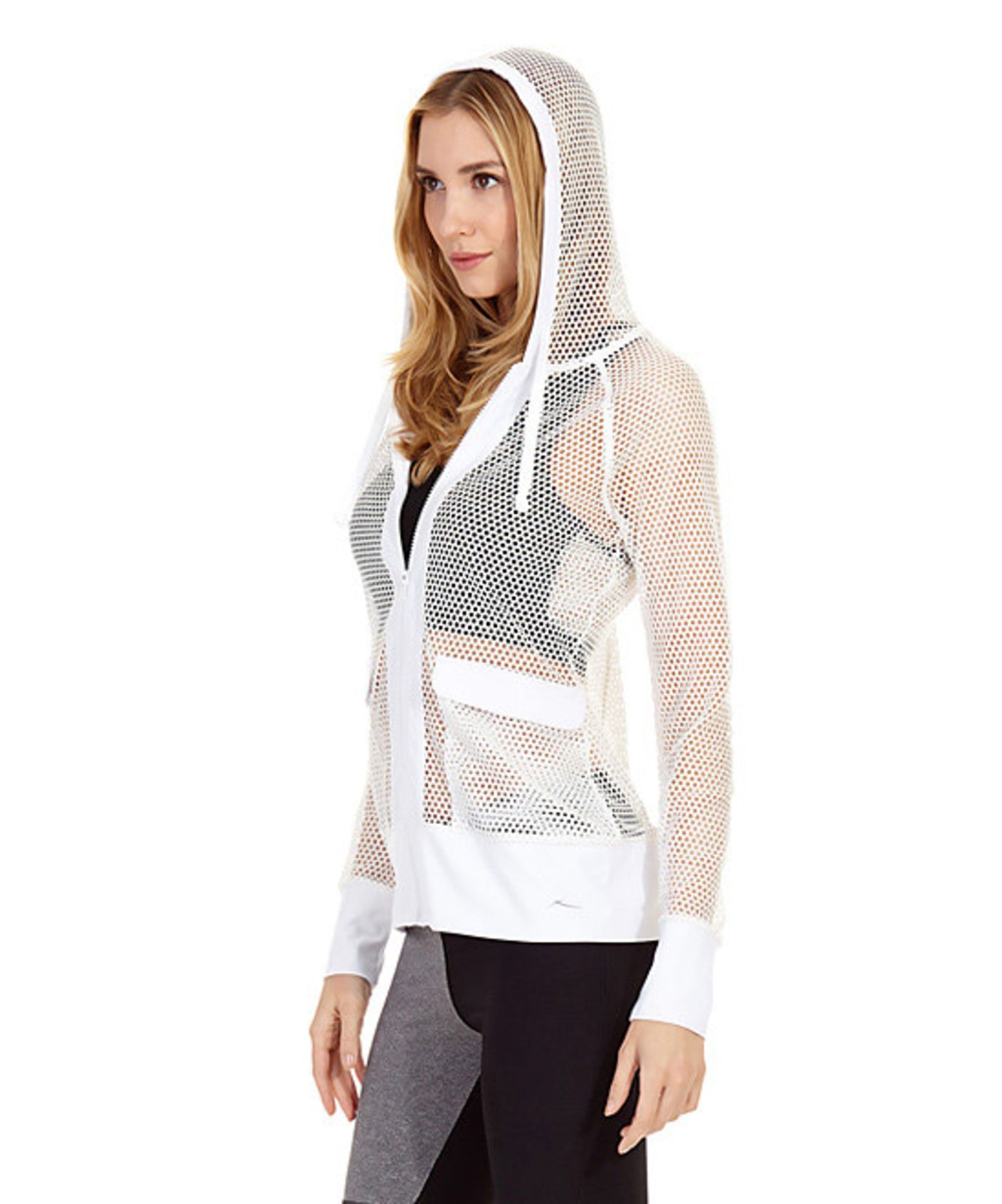 X by Gottex White Mesh Zip-Up Hoodie (Us Size: XS) [Ref: 41257563] - Image 3 of 3