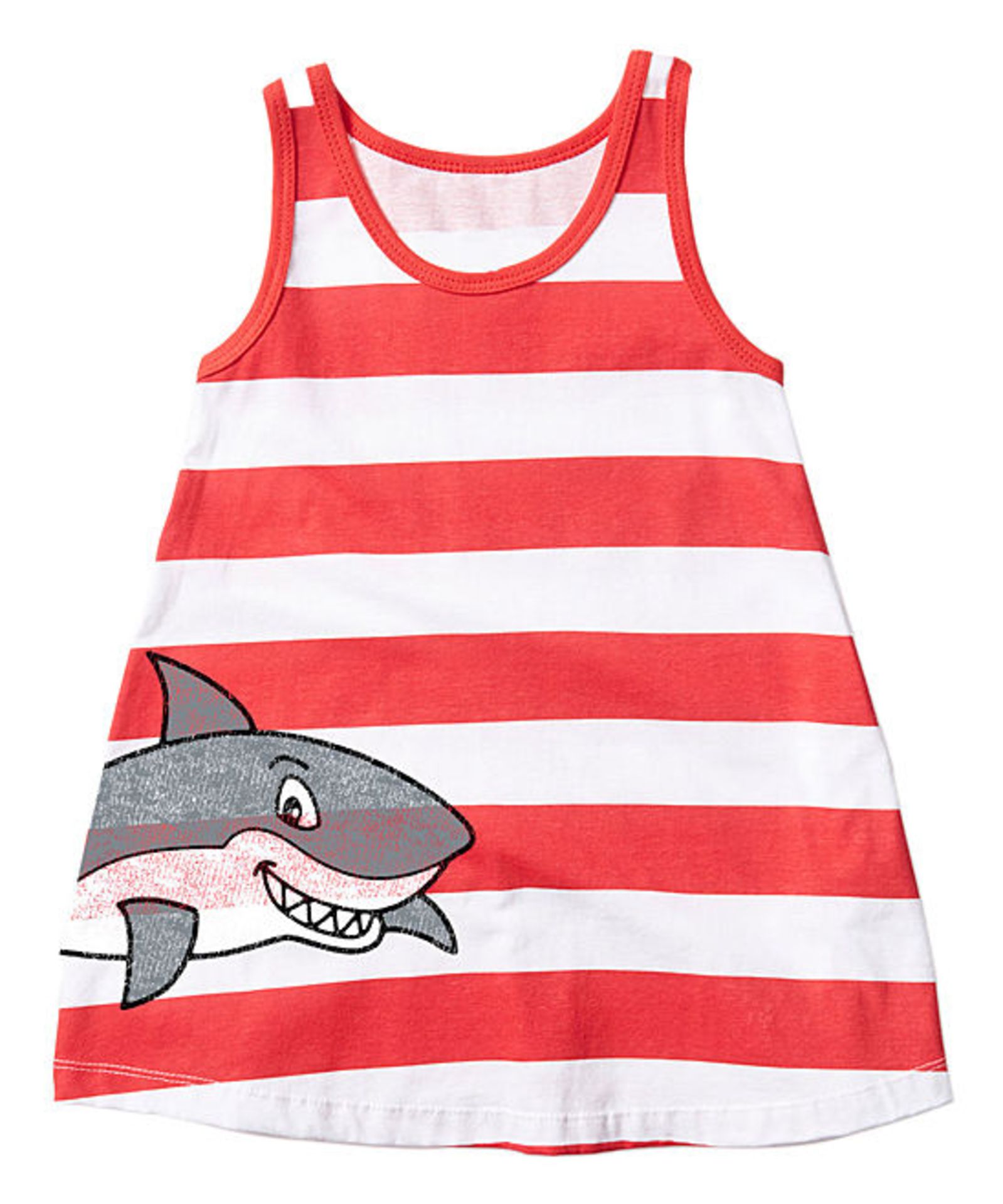 Red &White Stripe Side-Hit Shark A-Line Dress (Age 5 years) (New without tags) [Ref: 47583764- T-