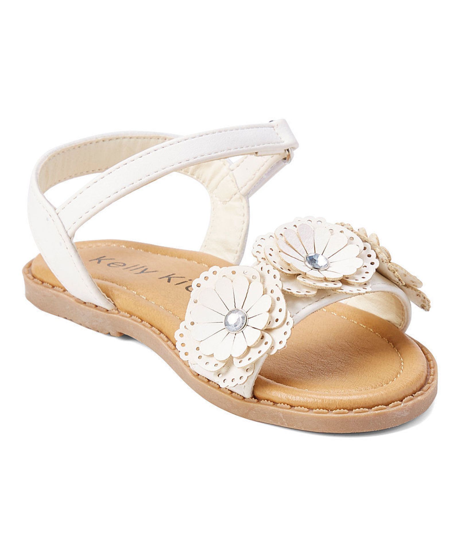 Kelly Kids, White Dixie Flower Ankle Strap Sandal, US Toddler Size 9 (New with box) [Ref: - Image 2 of 2