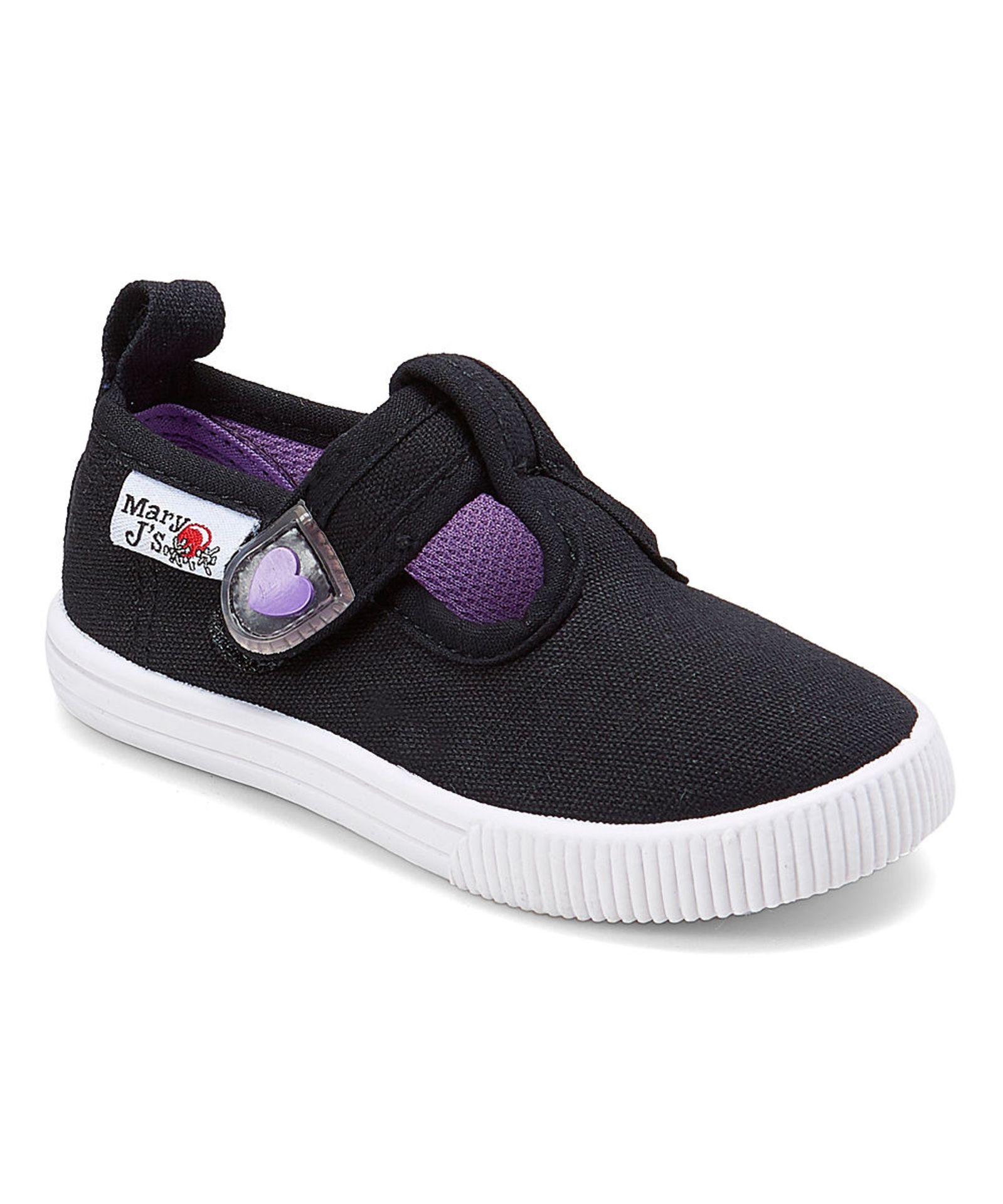 Lilly of New York, Black & Purple Heart Mary Jane Sneaker (Uk 9:Us 10) (New without box) [Ref: