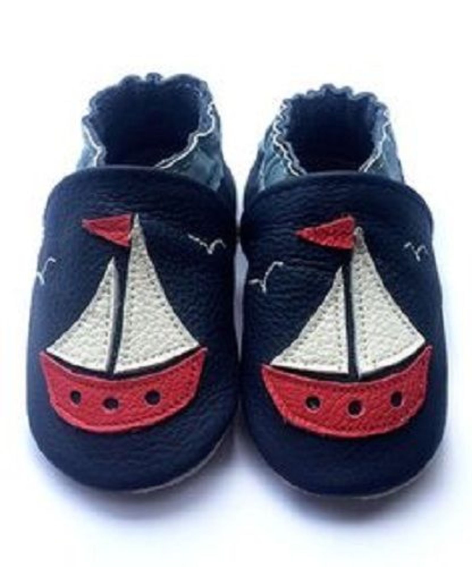 Forgotten Princess, Navy Leather Yacht Bootie, Size 0-6 Months (New with box) [Ref: 42759260- L-