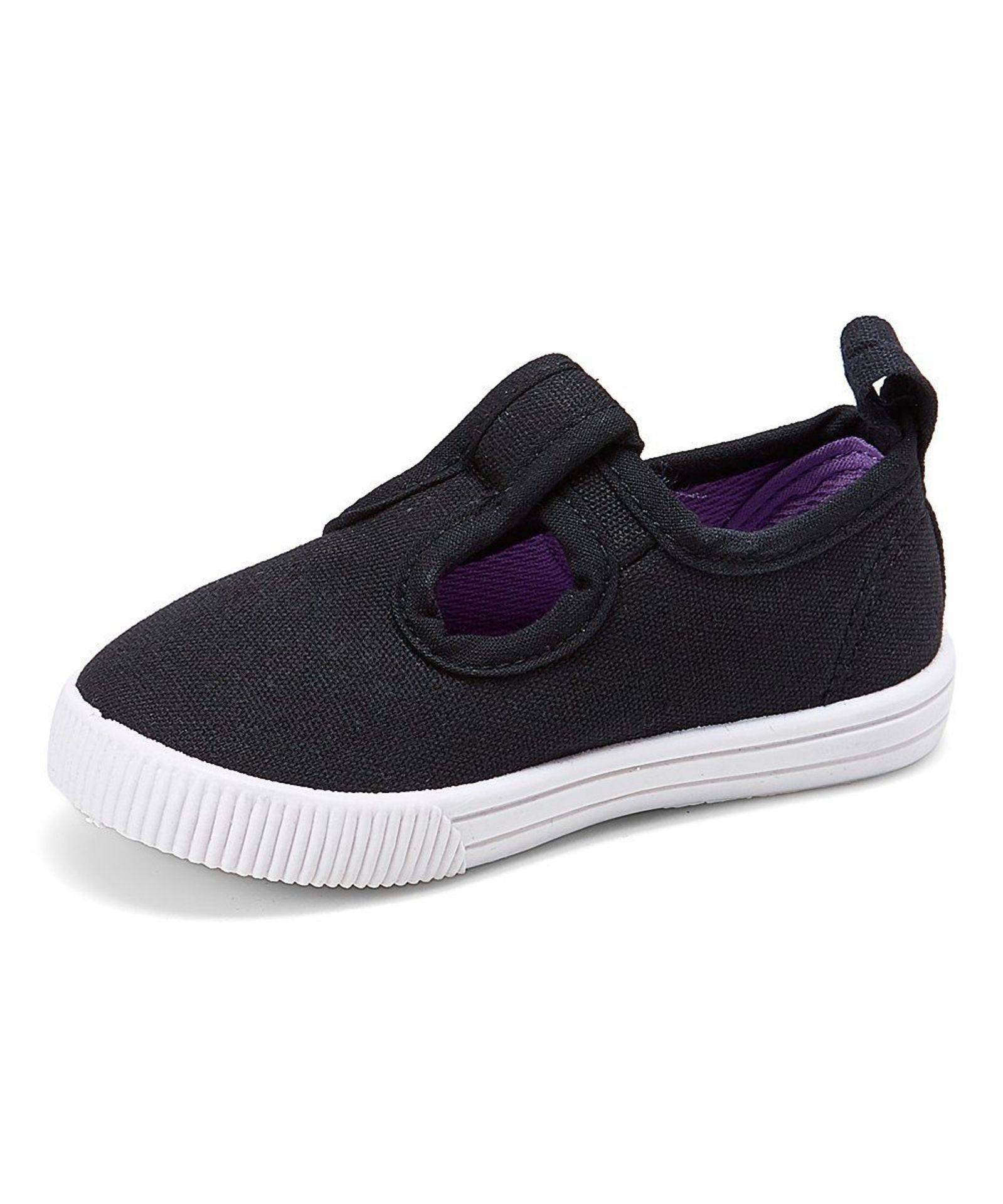 Lilly of New York, Black & Purple Heart Mary Jane Sneaker (Uk 9:Us 10) (New without box) [Ref: - Image 2 of 2