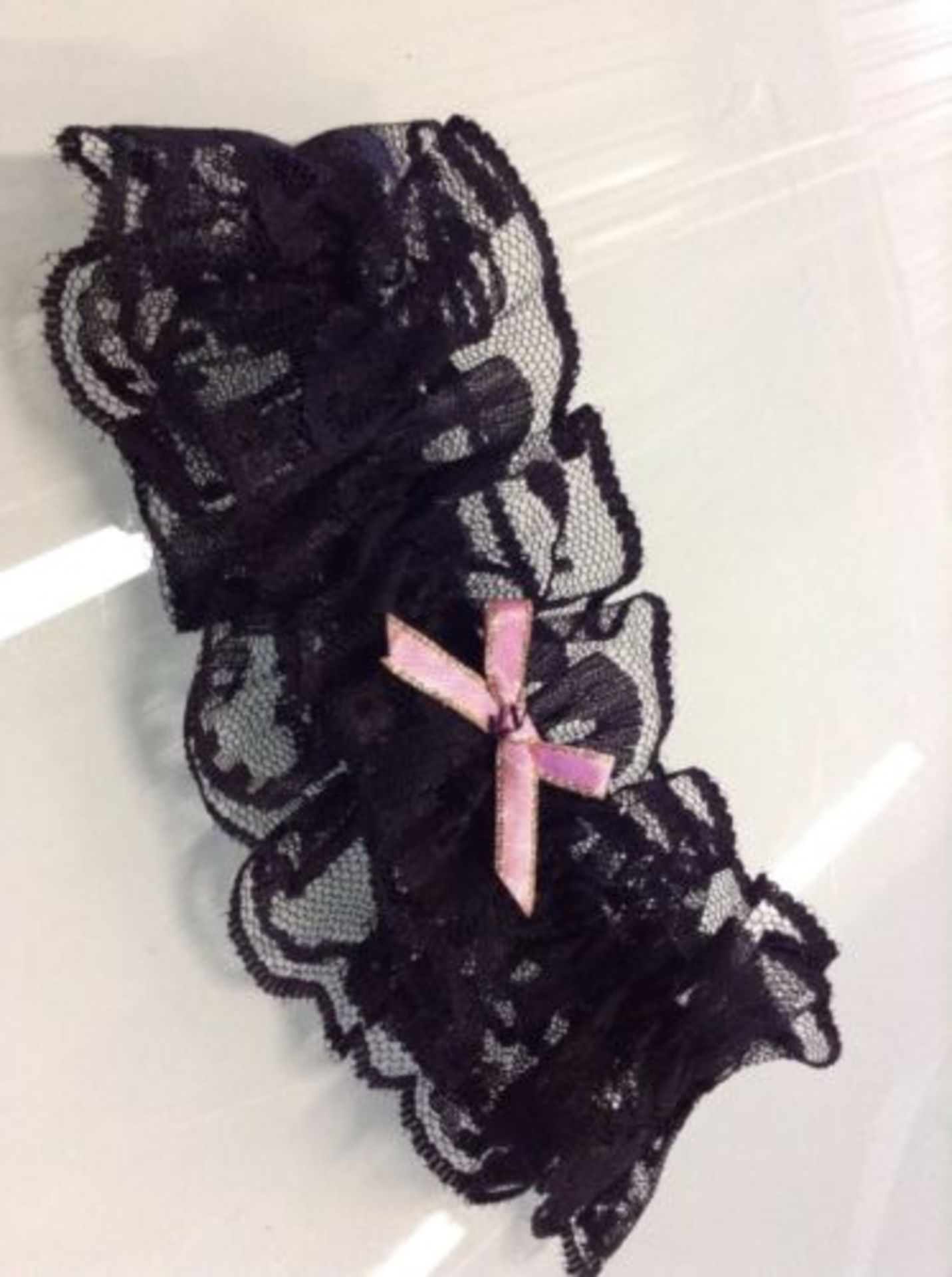 Black Garter With Pink Bow, One Size (New with tags) [Ref: ] - Image 2 of 3