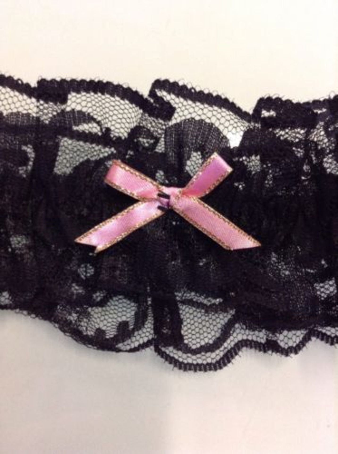 Black Garter With Pink Bow, One Size (New with tags) [Ref: ] - Image 3 of 3