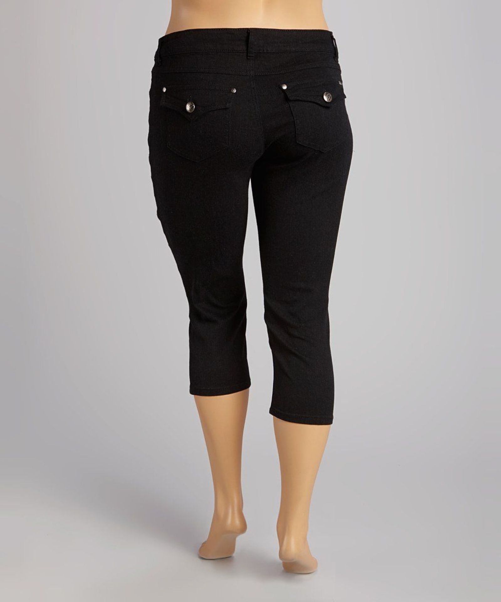1826 Jeans Black Button Pocket Denim Capri Pants (Uk 20:Us 16) (New with tags) [Ref: 10110364- T- - Image 2 of 2