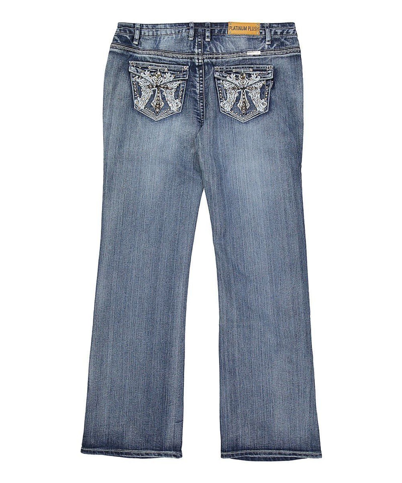 Bus Stop Denim Embroidered Pocket Jeans -Plus (Size 19) (New with tags) [Ref: 41573590- T-55] - Image 2 of 2
