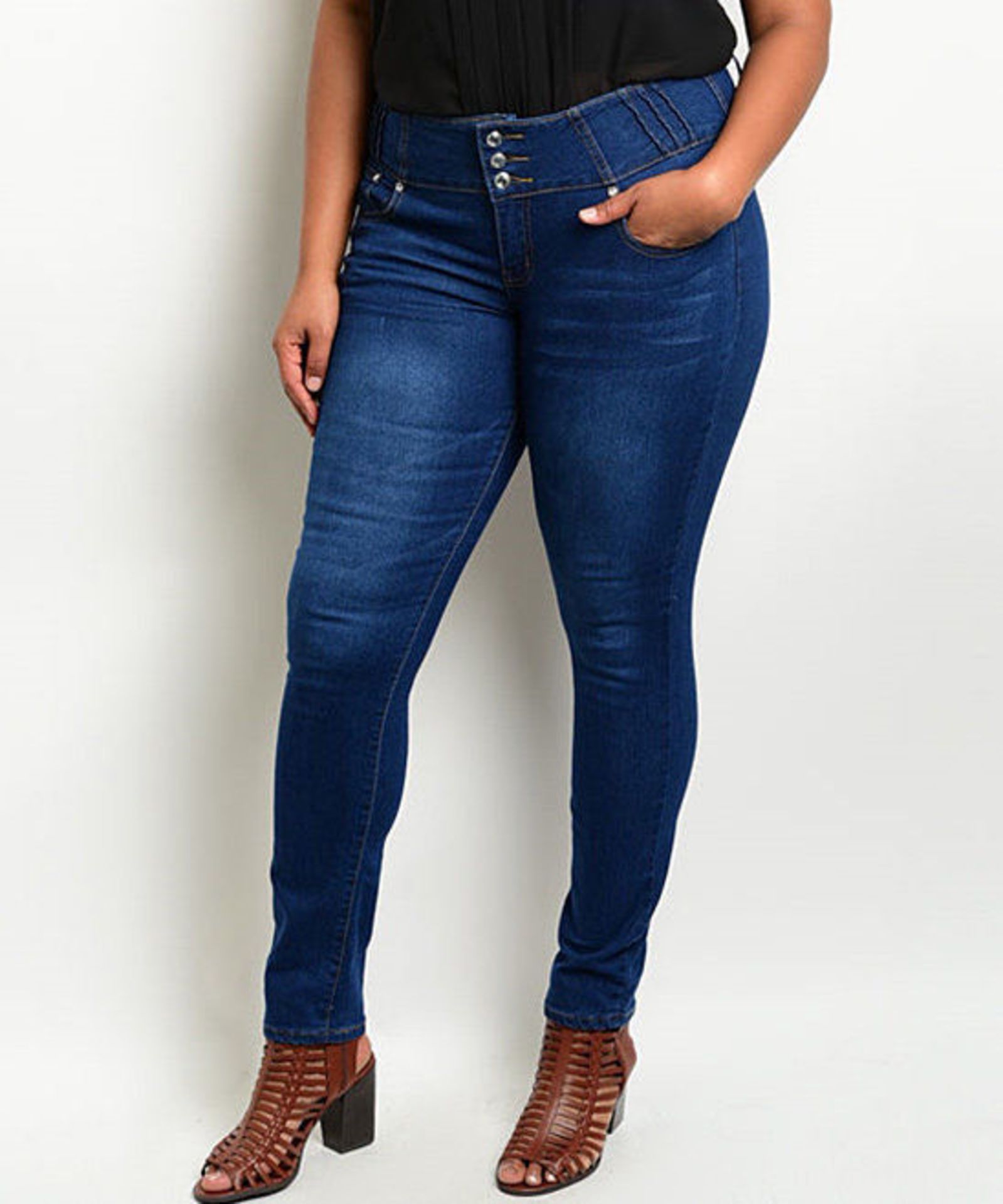 Ladies Designer Blue Denim Jeans (US 18/UK 22/EU 50) (New with tags) [Ref: 37751249- T-51] - Image 2 of 2