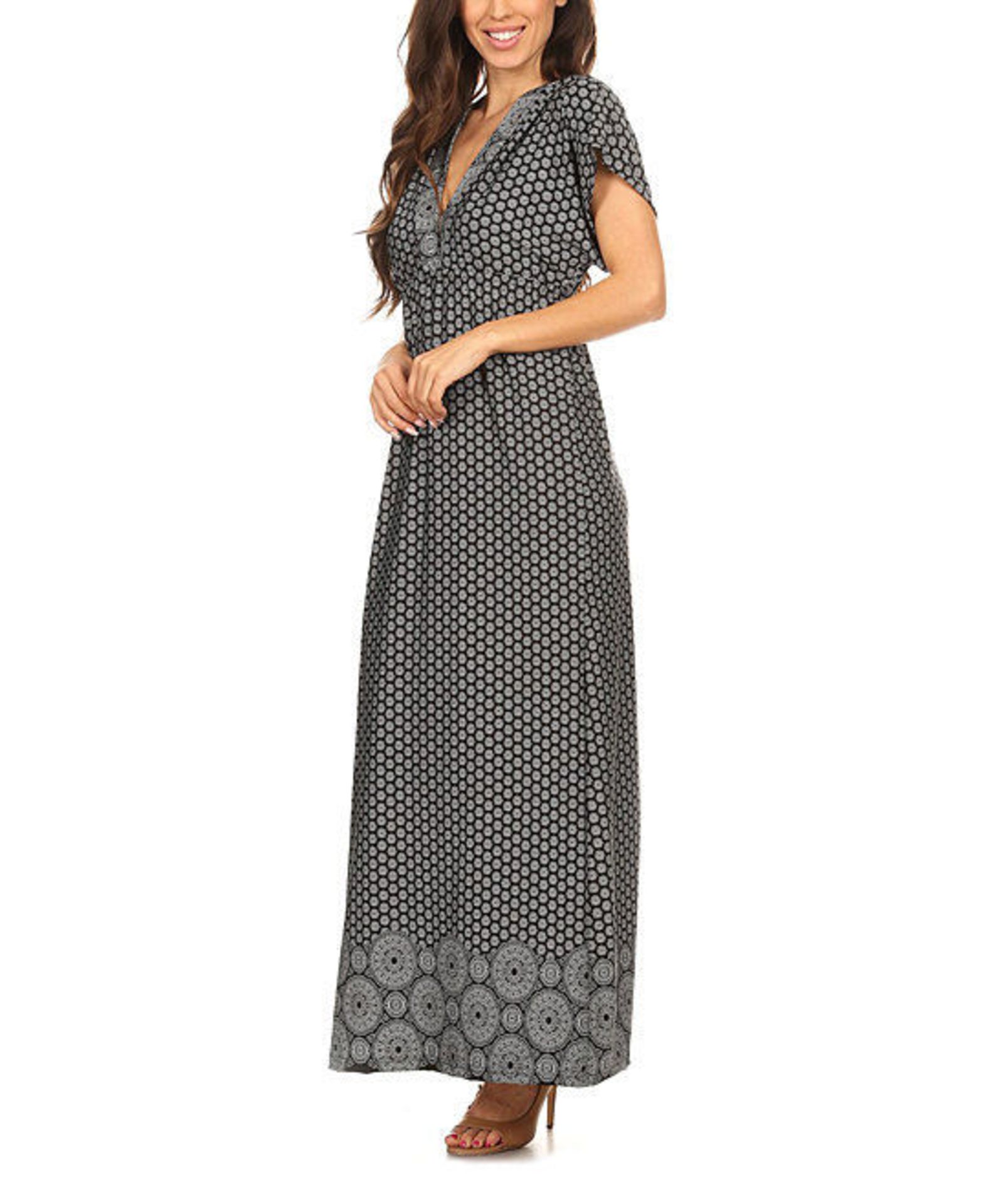 BellaBerry USA Black Medallion Dolman Maxi Dress (Uk Size 16:Us Size 12) (New with tags) [Ref: - Image 2 of 3