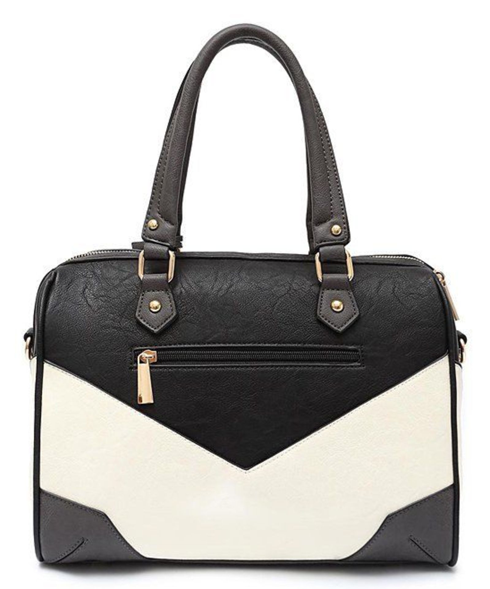 Hue & Ash Black & White Top-Handle Quilted Satchel (New with tags) [Ref: 41711271- S] - Image 2 of 3