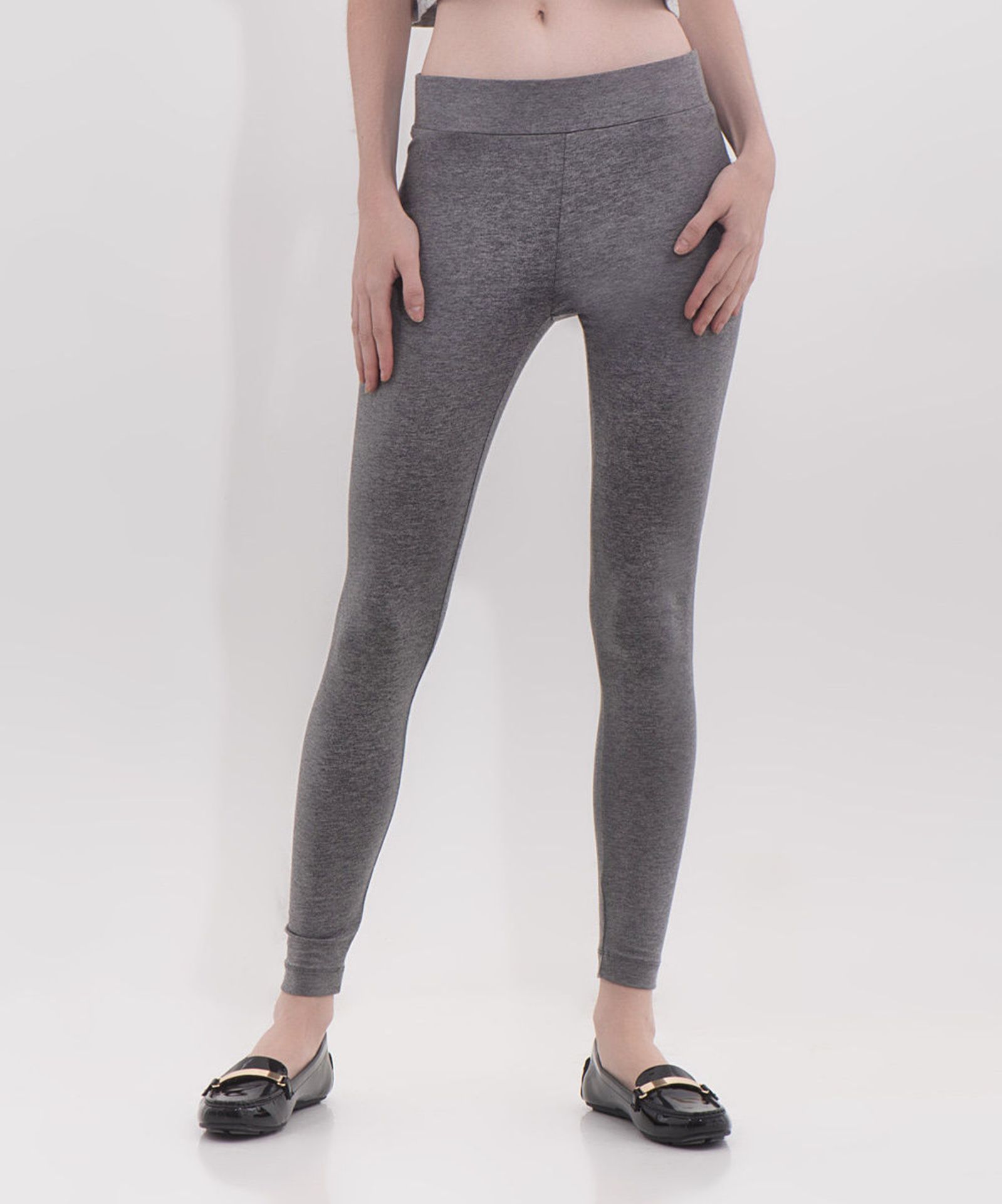 BLUBERRY DENIM Gray Melange Leggings (Uk Size 16:Us Size 12) (New with tags) [Ref: 31402404- T-104]
