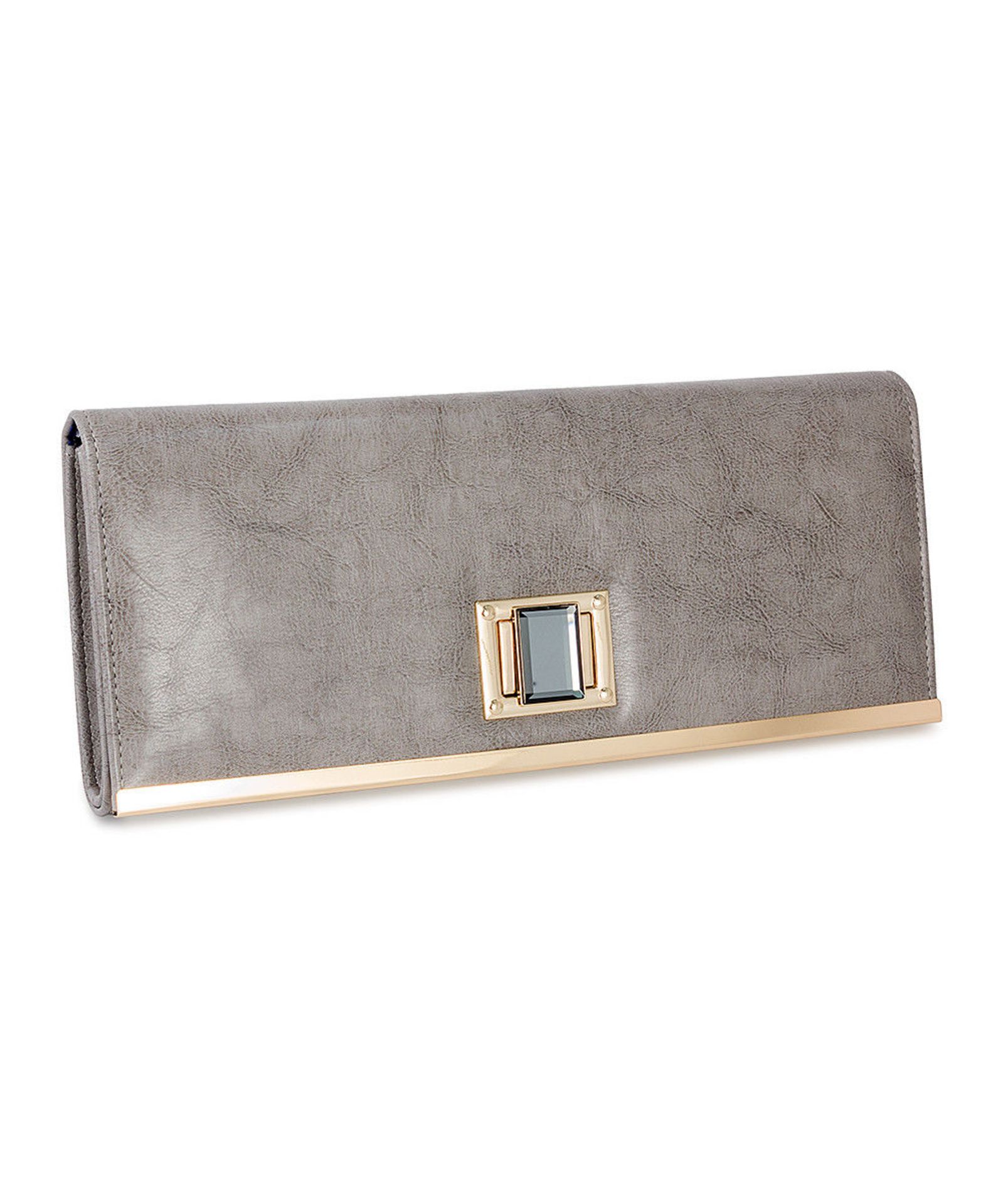 Alessia Bianchi Gray Turn-Lock Clutch Clutch (New with tags) [Ref: 49278798- T-90]