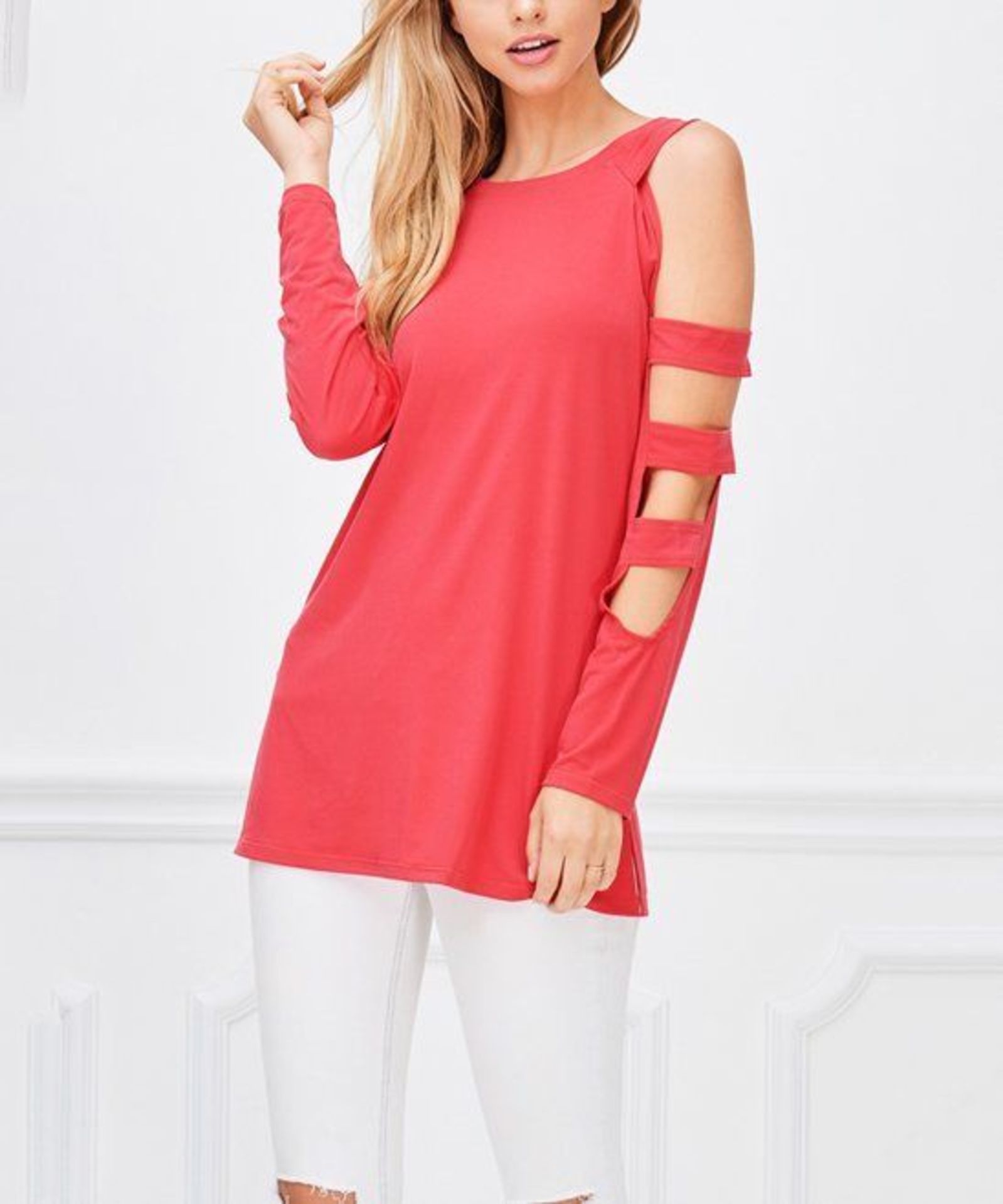 Bellino Coral Ladder-Sleve Ity Top (Uk Size 8:Us Size 4) (New with tags) [Ref: 47041440- T-16] - Image 2 of 3