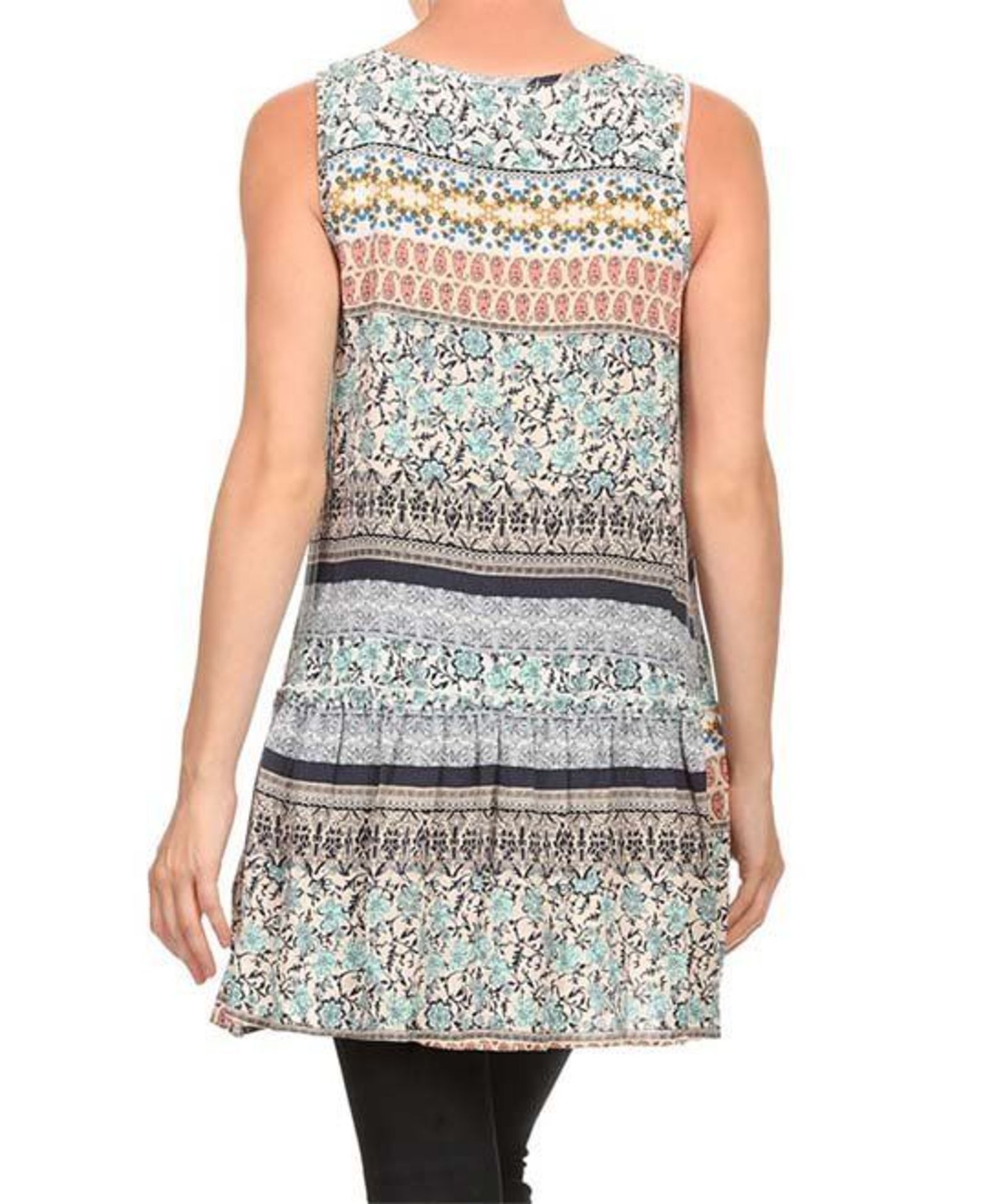 Chris & Carol Maternity Ivory & Mint Abstract Sleeveless Tunic (Uk 16: Us 12) (New with tags) [ - Image 3 of 3