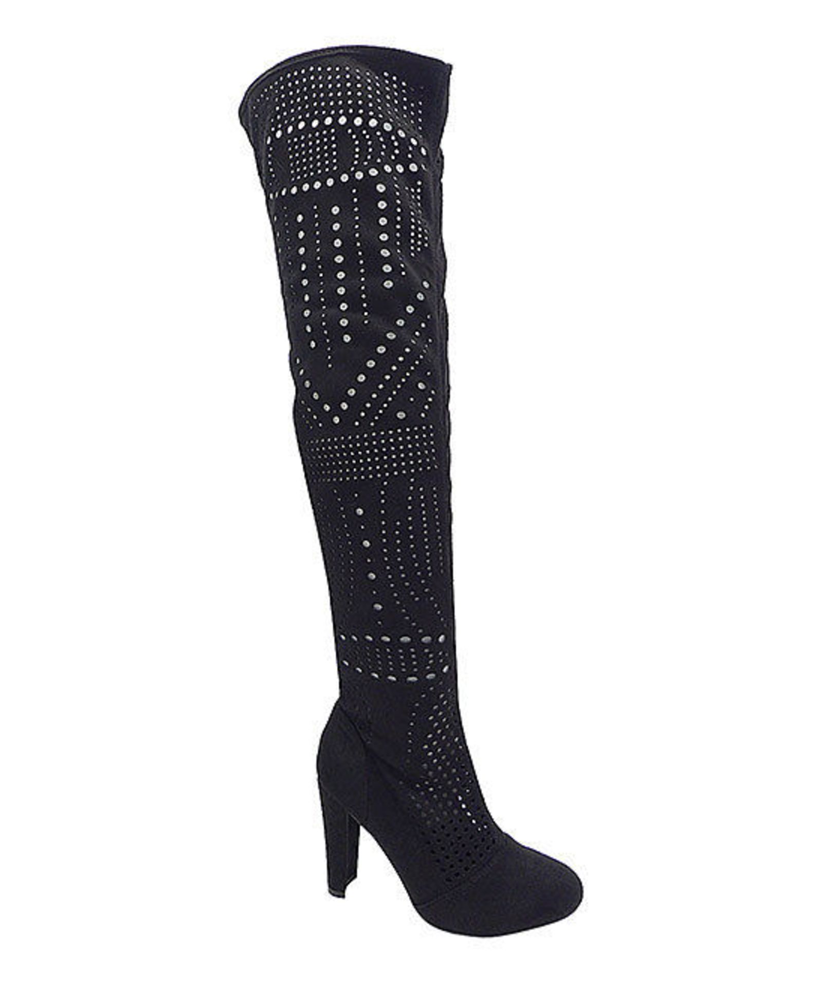 Wild Diva Black Amaya Over-the-Knee Boot (Uk Size 4:Us Size 6) (New with box) [Ref: 49624821-B-003]