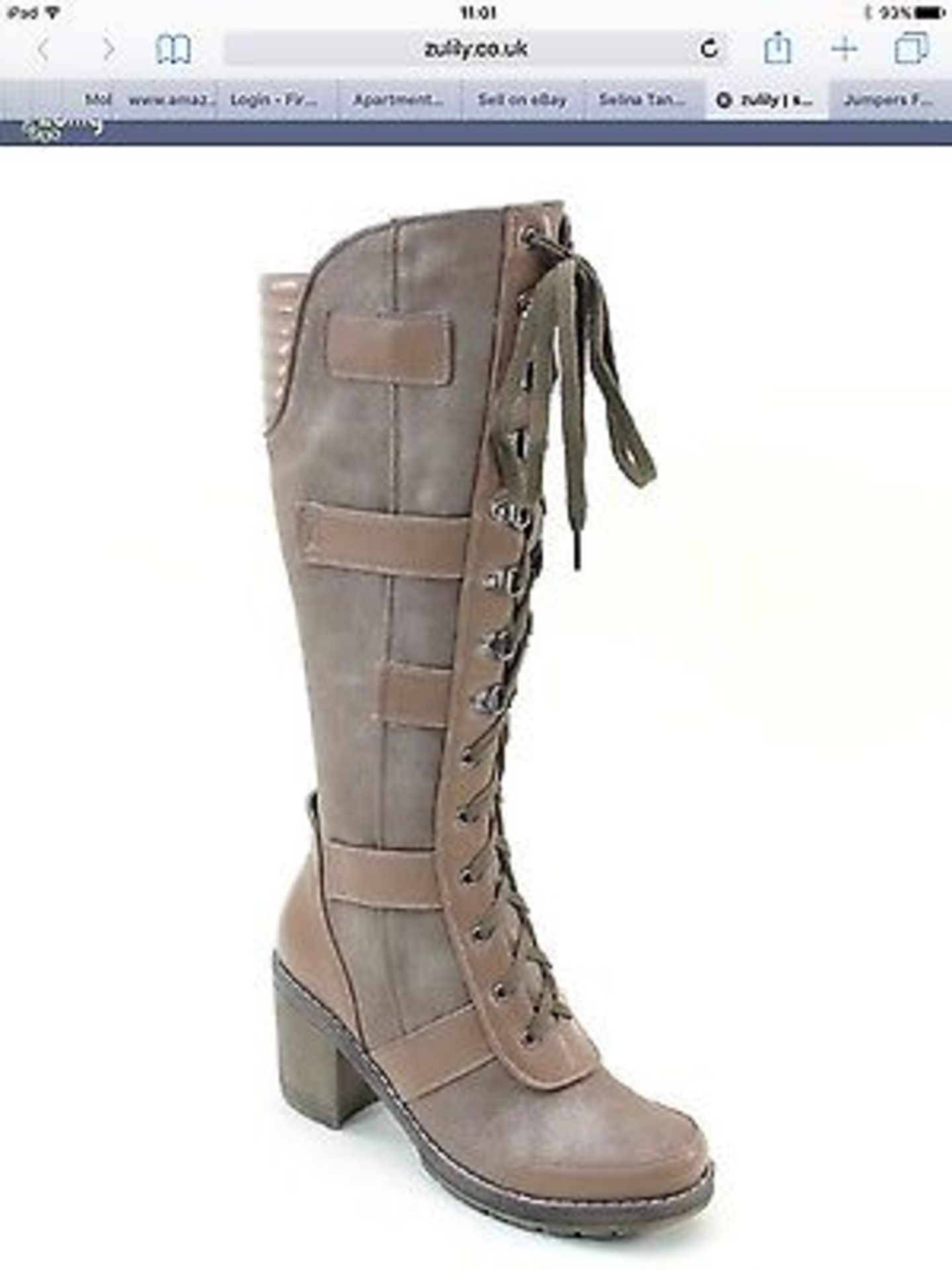 Italina Tan Lace-up Combat Boot, size 3 (New with box) [Ref: 12847519- A-003]